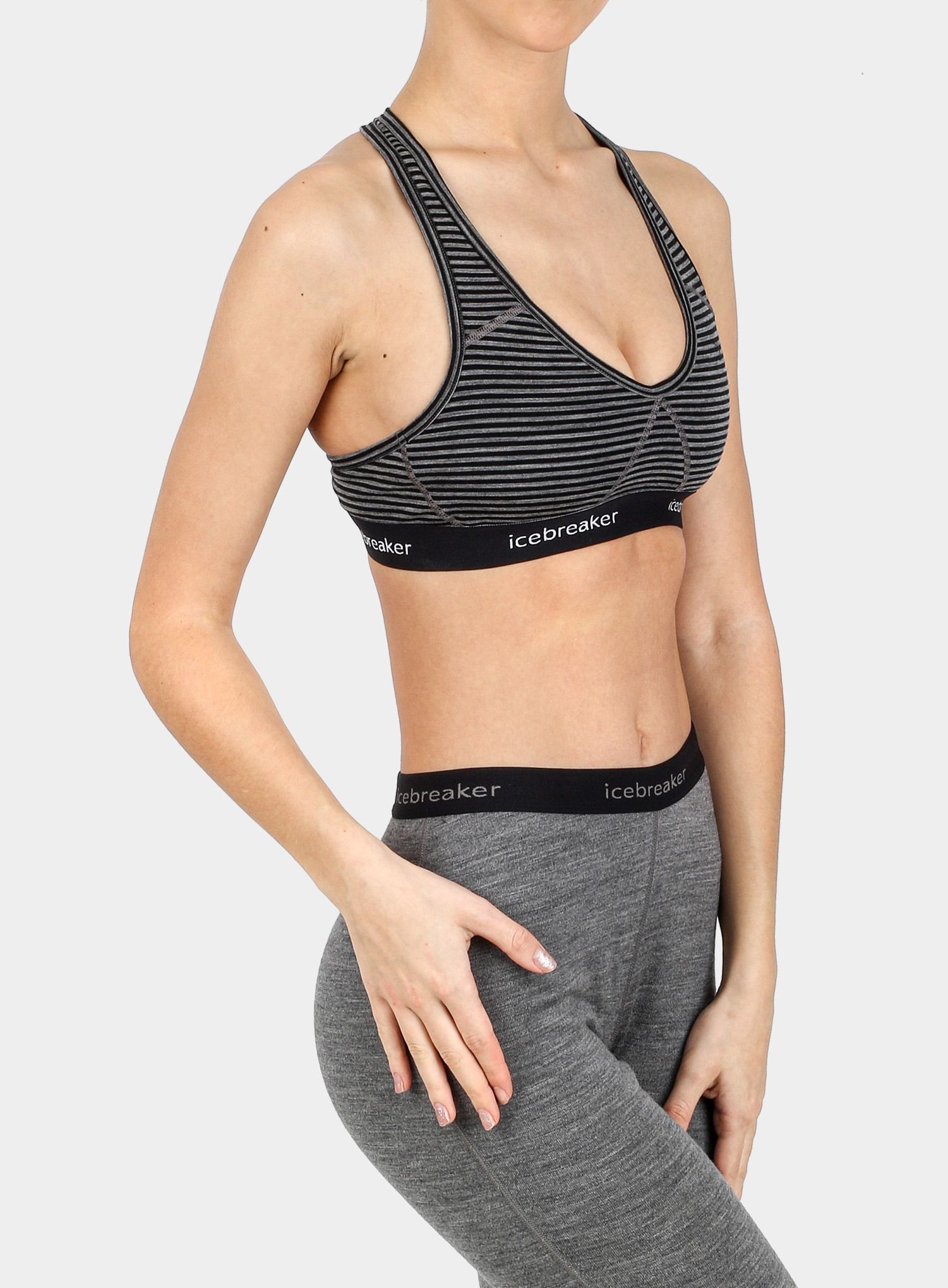 Sportski grudnjak Icebreaker Sprite Racerback Bra - gritstone hthr