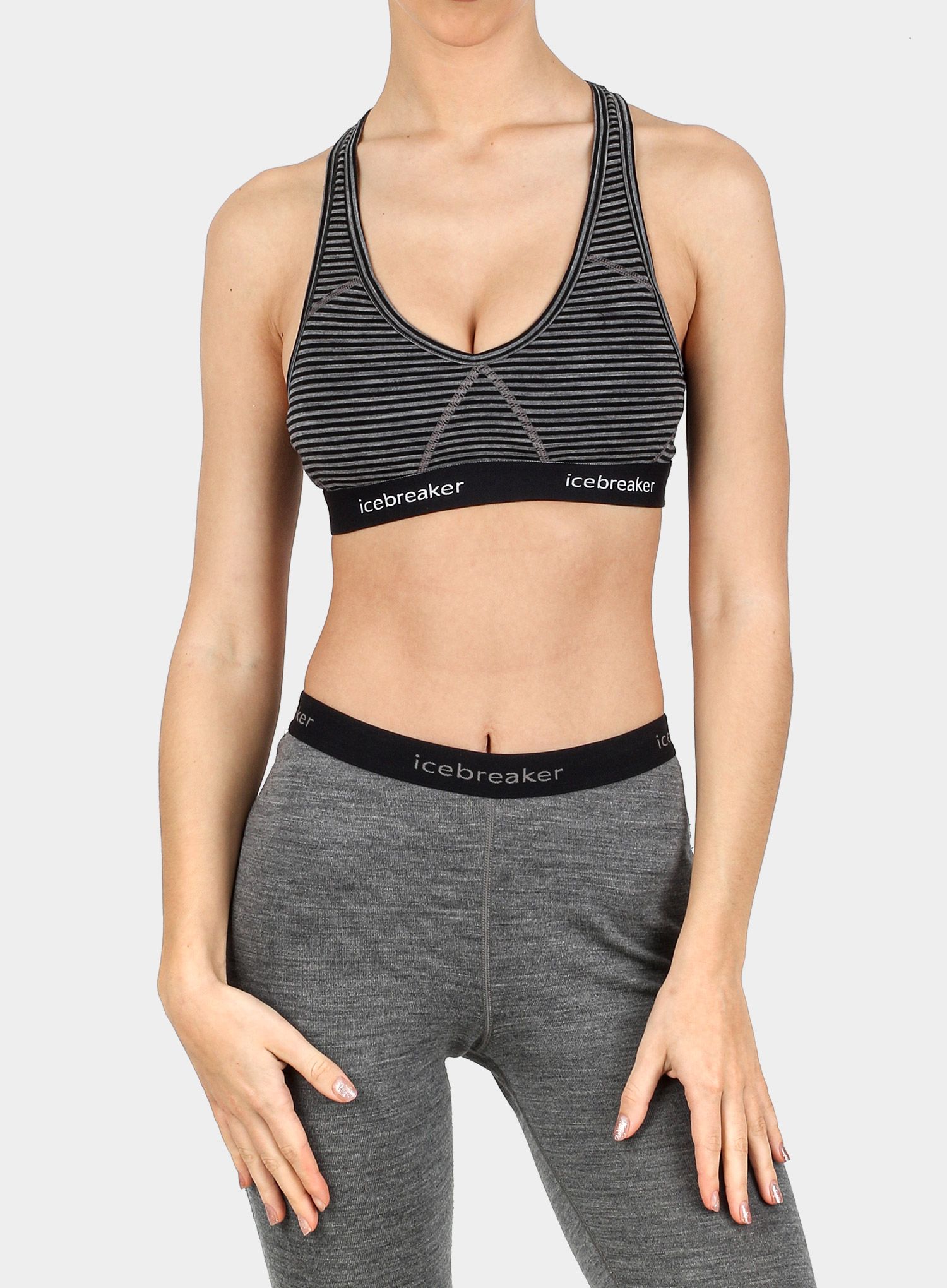 Sportski grudnjak Icebreaker Sprite Racerback Bra - gritstone hthr