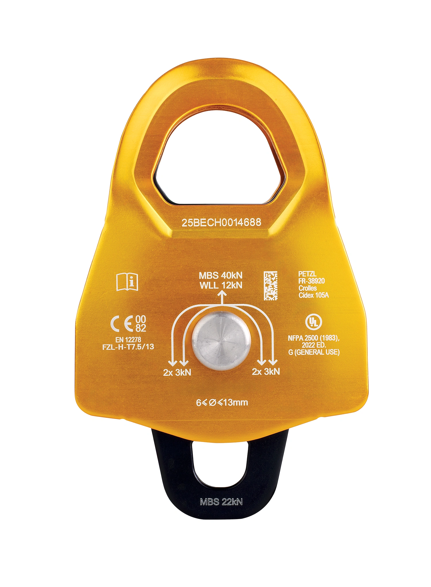 Dvostruka kolotura Petzl Minder L2 - yellow