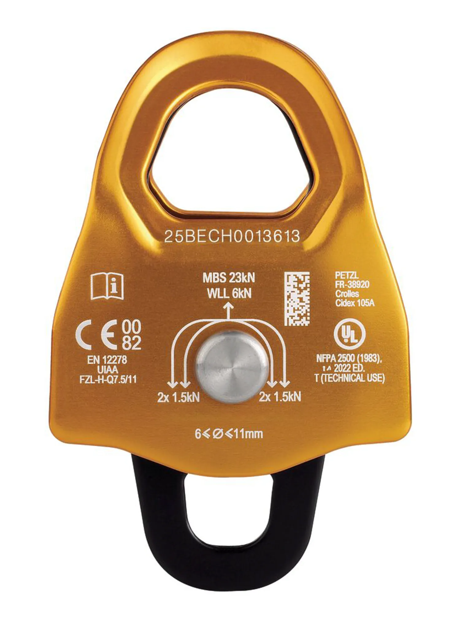 Dvostruka kolotura Petzl Minder S2 - yellow