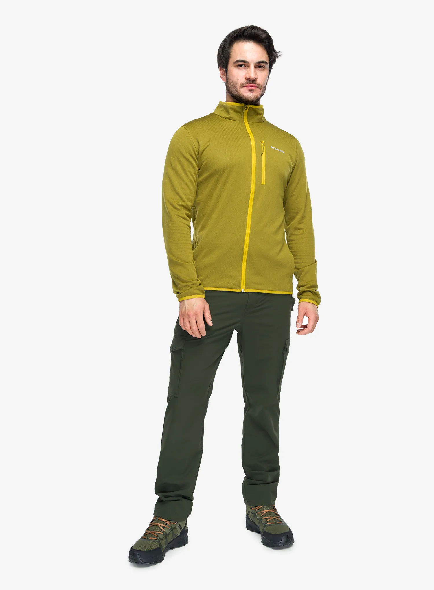 Dukserica Columbia Essential Hike Grid Fleece Full Zip - mossy green/antique moss