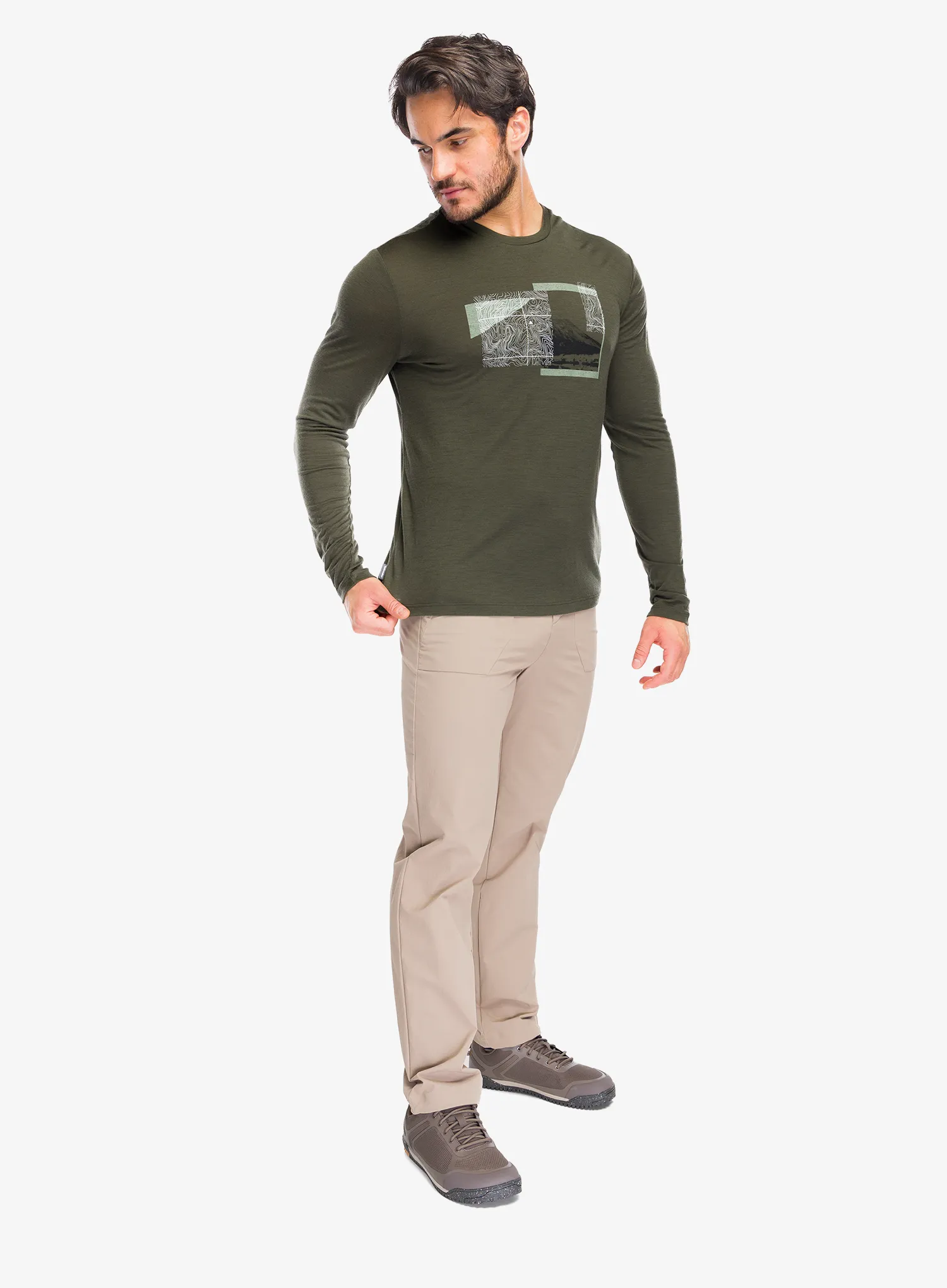 Dukserica Icebreaker Merino 150 Tech Lite LS Tee Peak Bal - dk loden