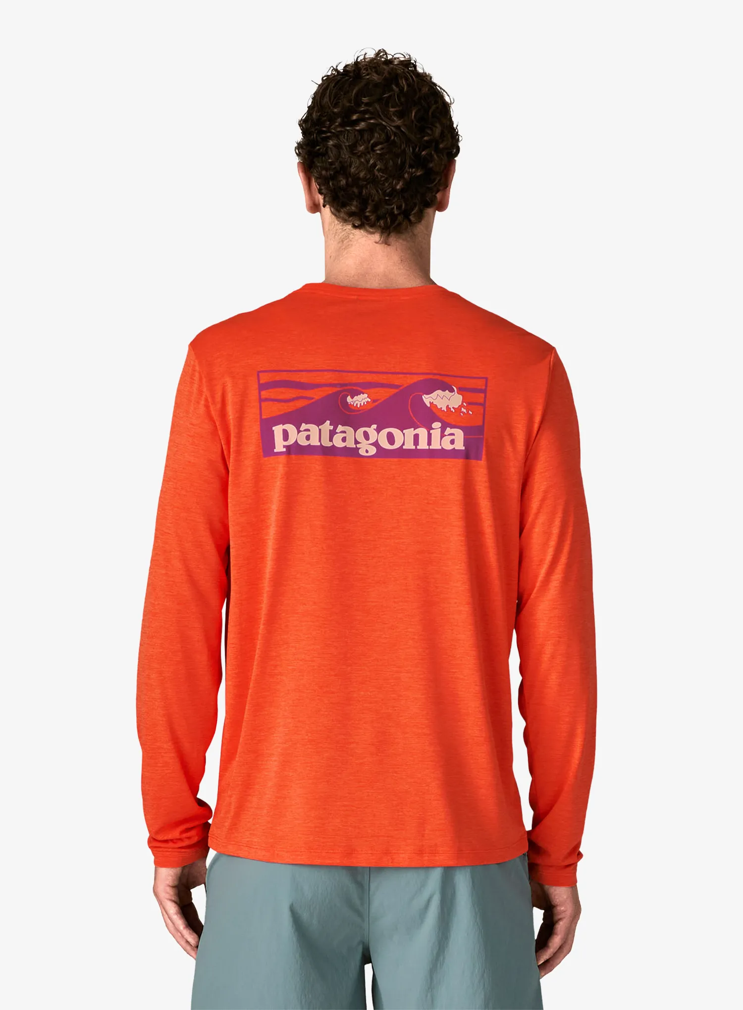 Dukserica Patagonia L/S Cap Cool Daily Shirt Boardshort Logo - org peel/light org peel x-dye