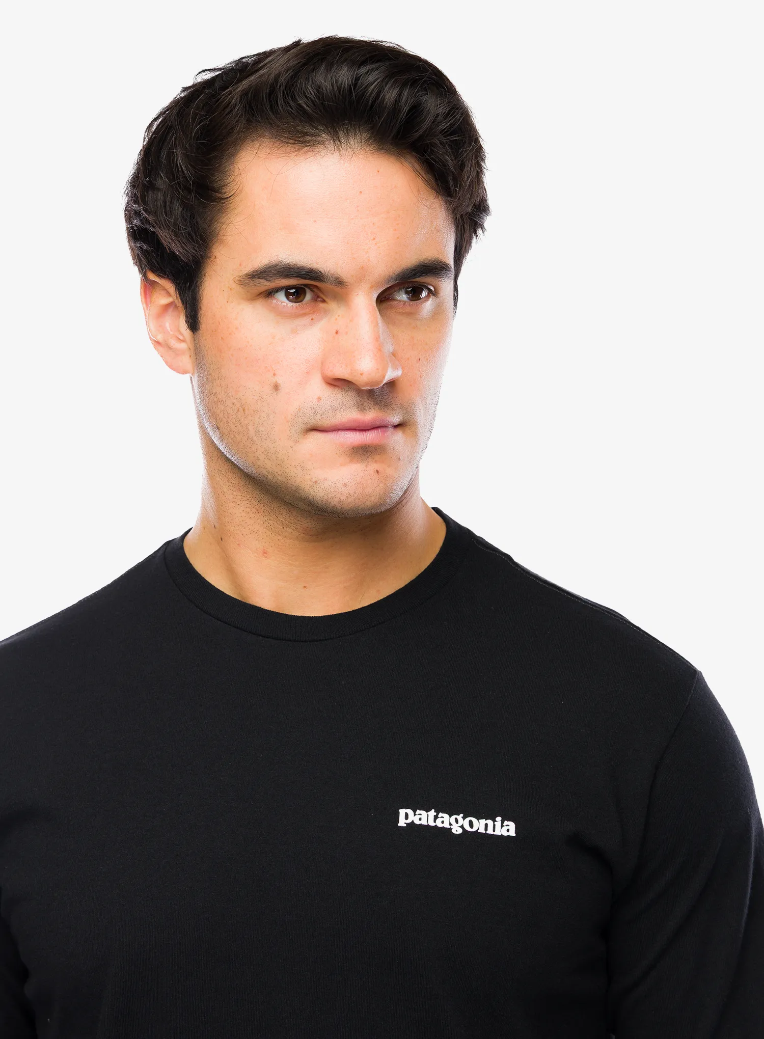 Dukserica Patagonia L/S P-6 Logo Responsibili-Tee - black