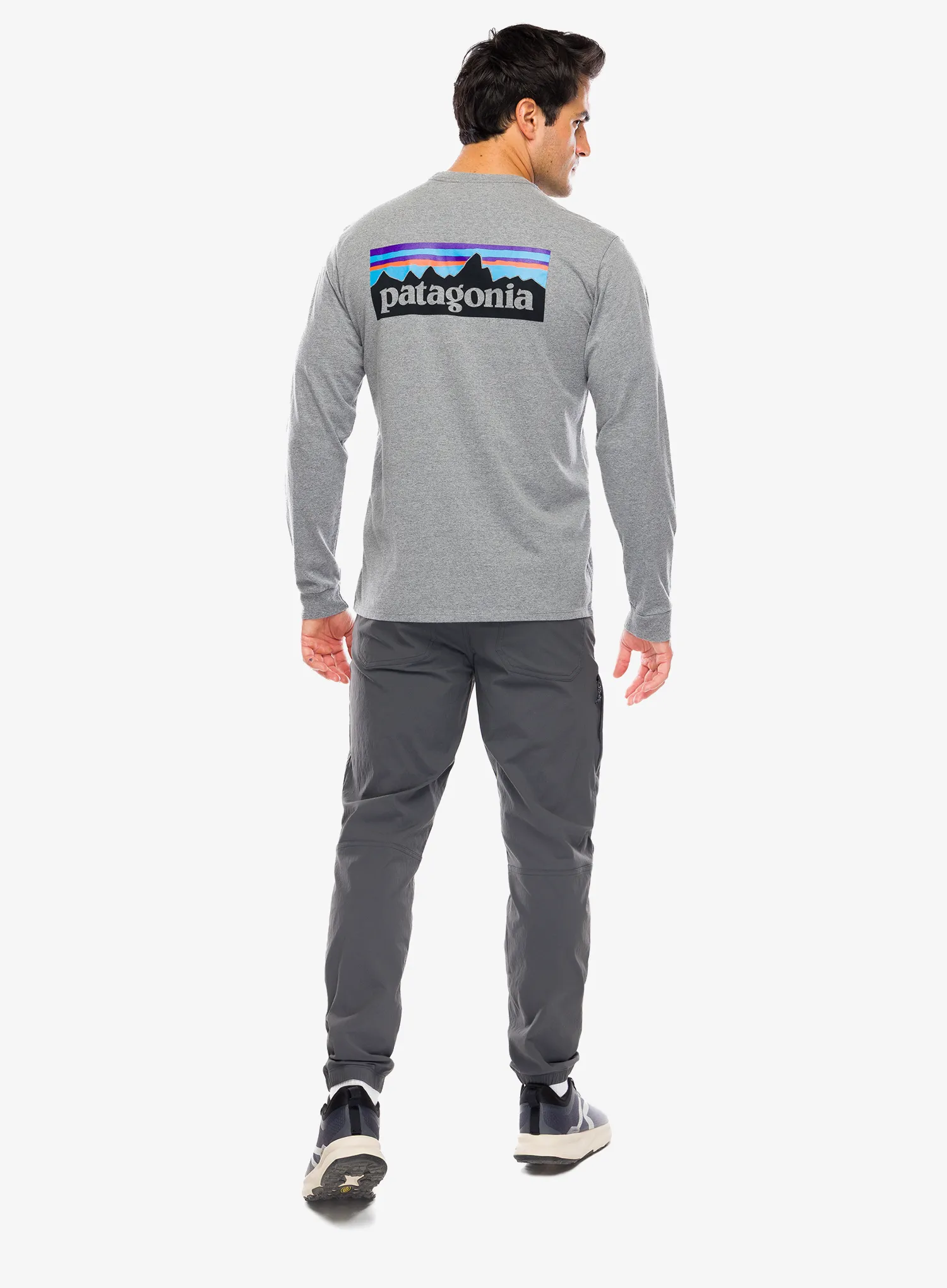 Dukserica Patagonia L/S P-6 Logo Responsibili-Tee - gravel heather