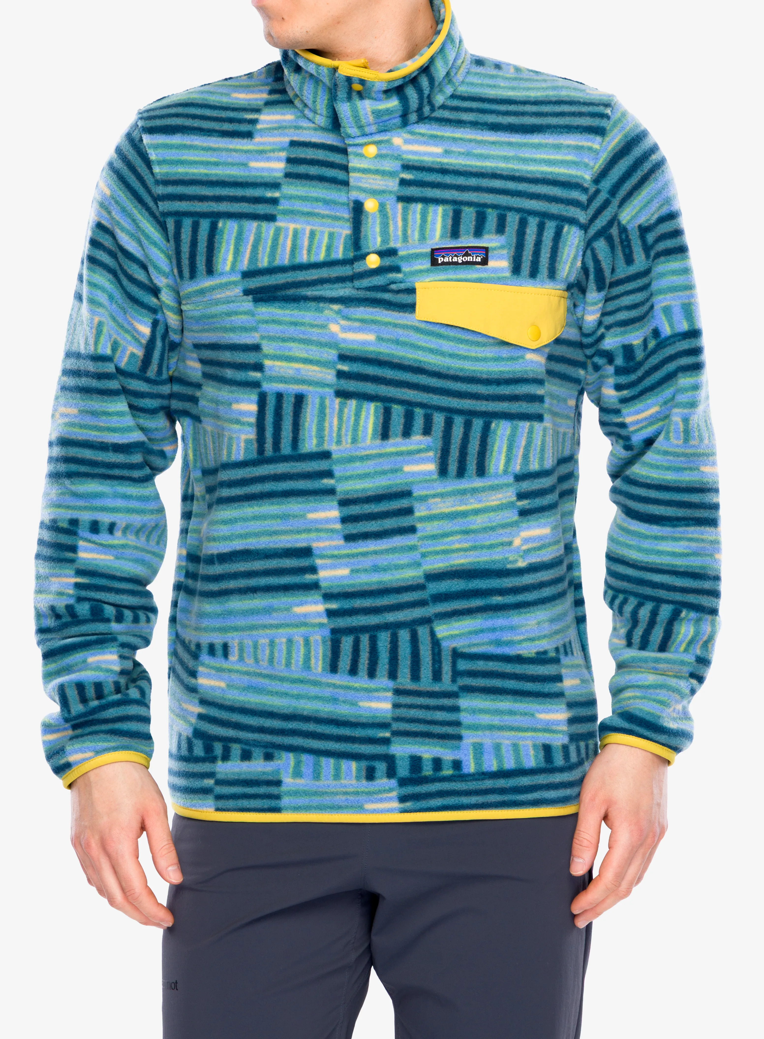 Dukserica Patagonia Lightweight Synch Snap-T Pullover - quilty fitz/wetland blue