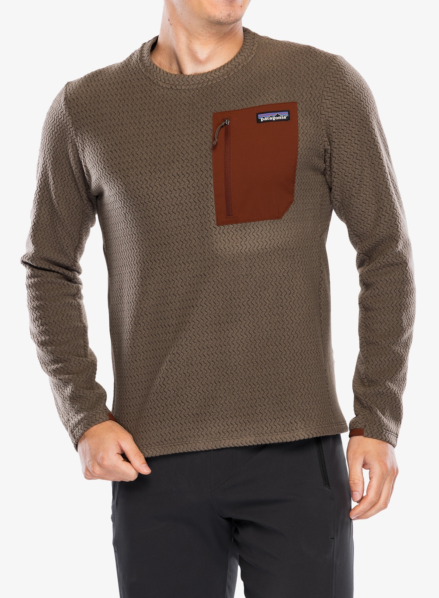 Dukserica Patagonia R1 Air Crew - marlow brown