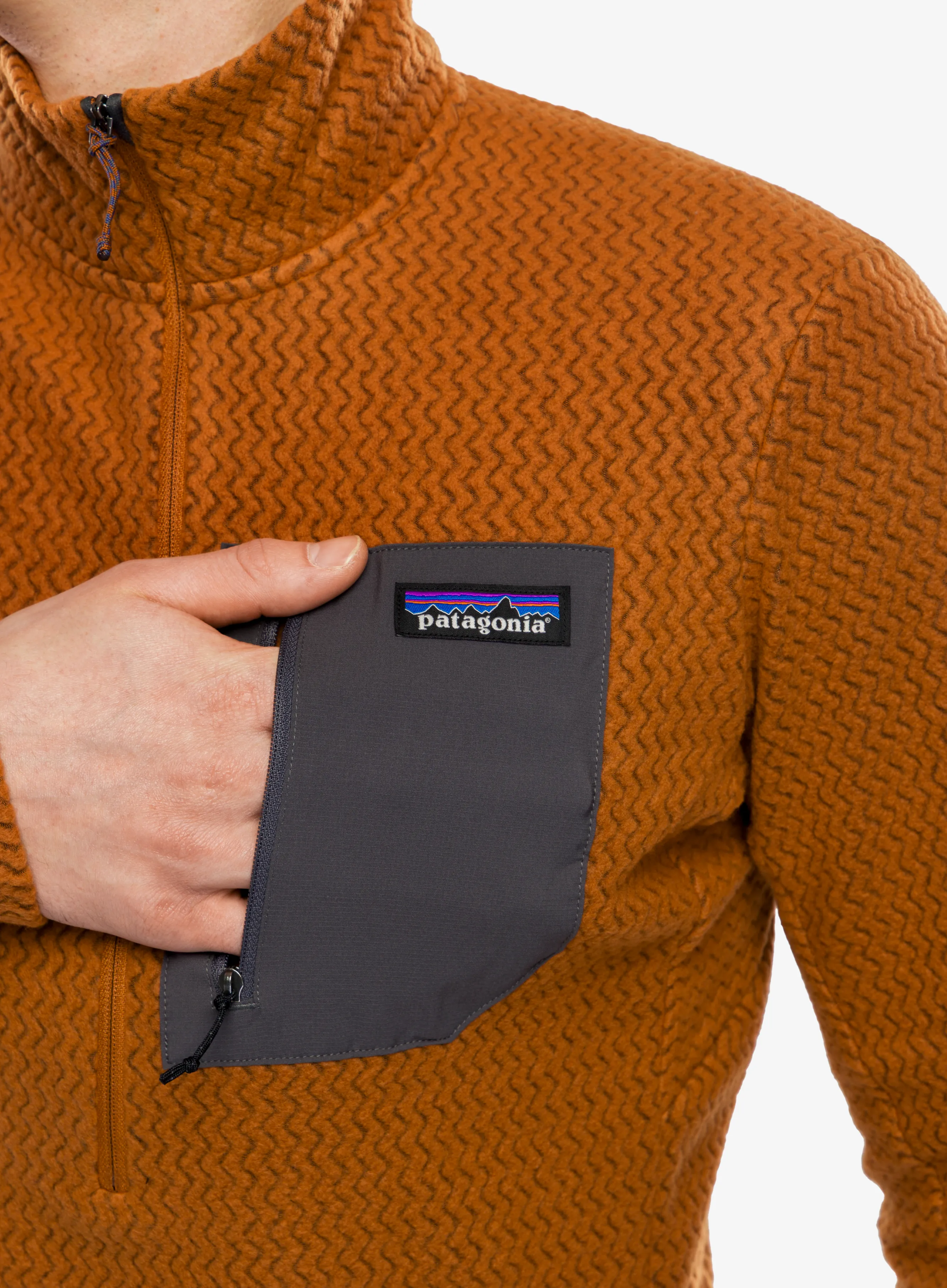 Dukserica Patagonia R1 Air Zip Neck - robin brown