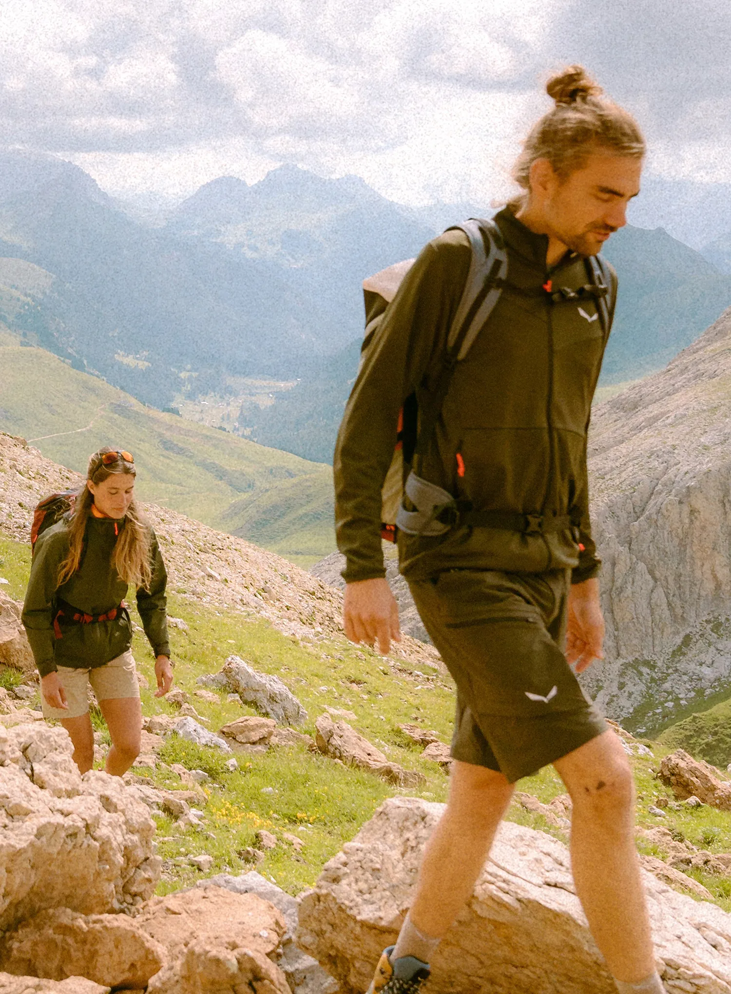 Dukserica Salewa Puez Cammino PL Jacket - dark olive