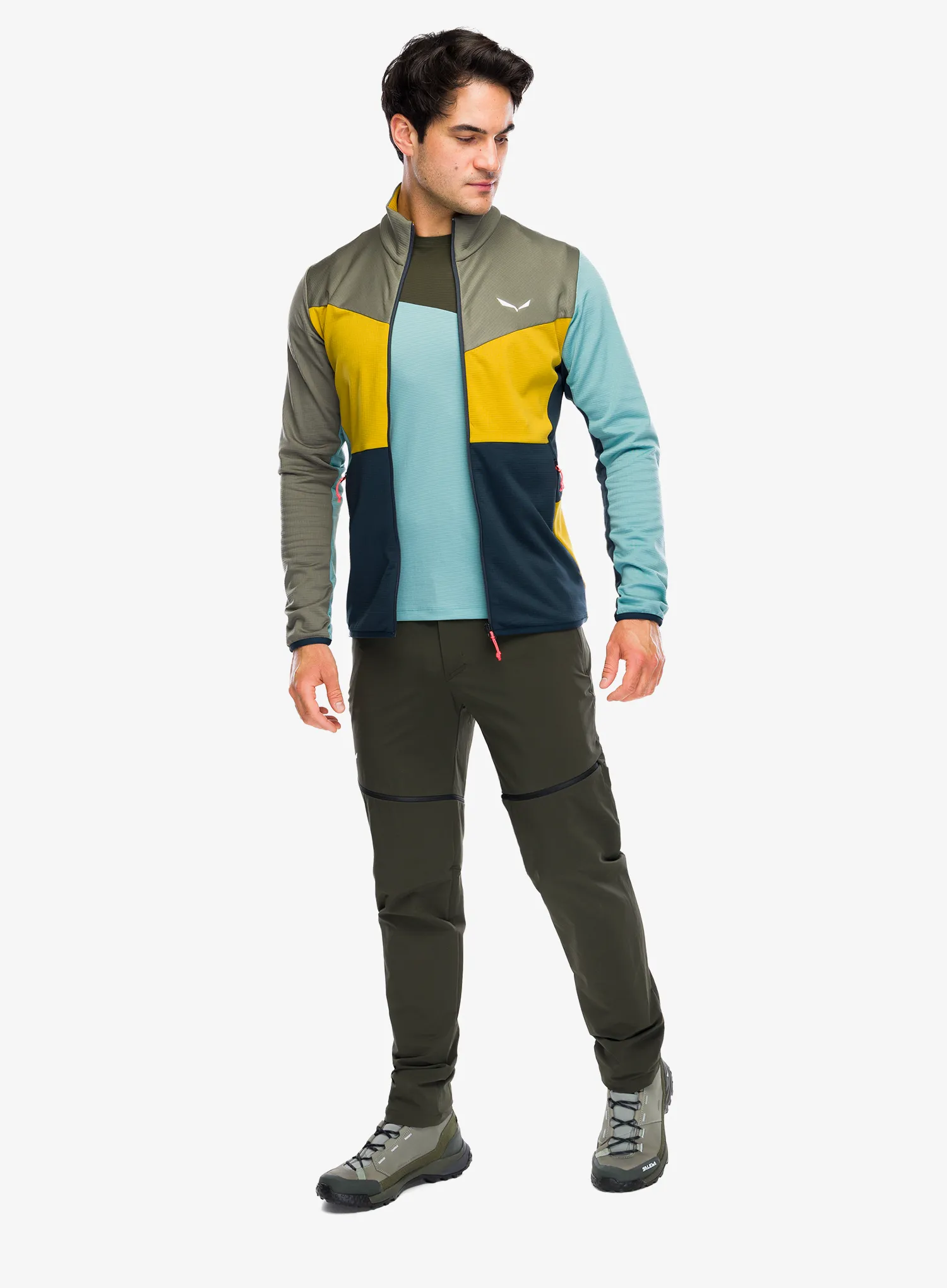 Dukserica Salewa Puez Cammino PL Jacket - faded green/multi