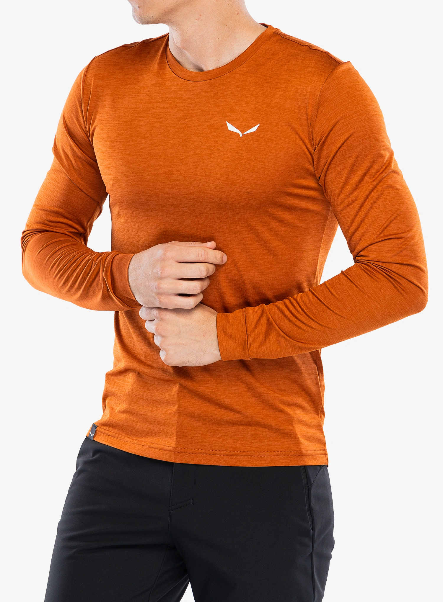 Dukserica Salewa Puez Melange Dry L/S Tee - bombay brown melange