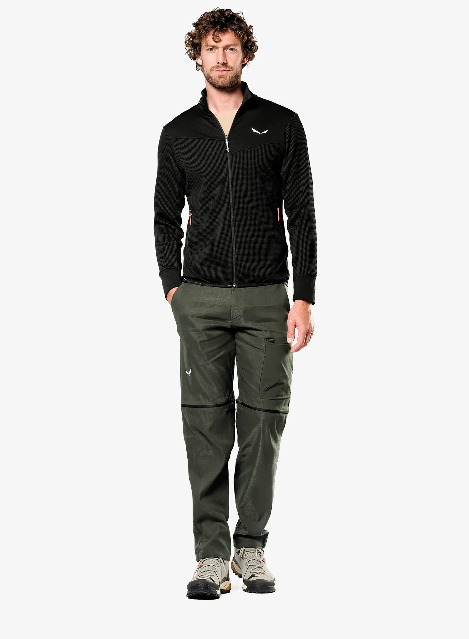 Dukserica Salewa Puez Waffle Hyb PL Jacket - black out