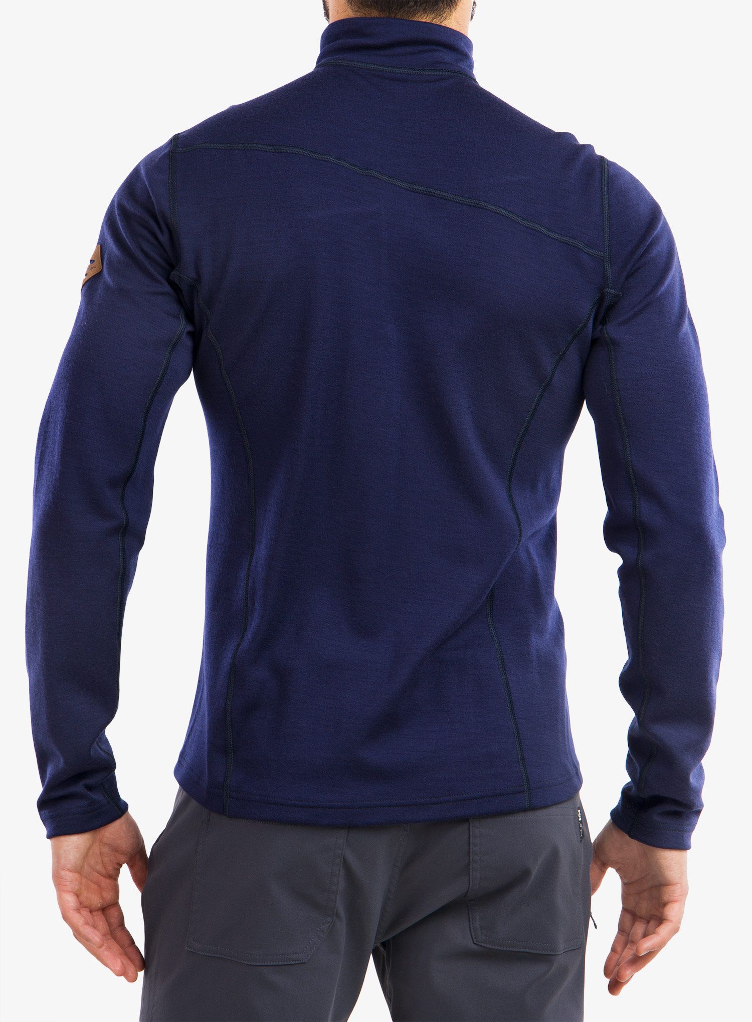 Dukserica Sensor Merino UP L/S Fleece Short Zip - deep blue