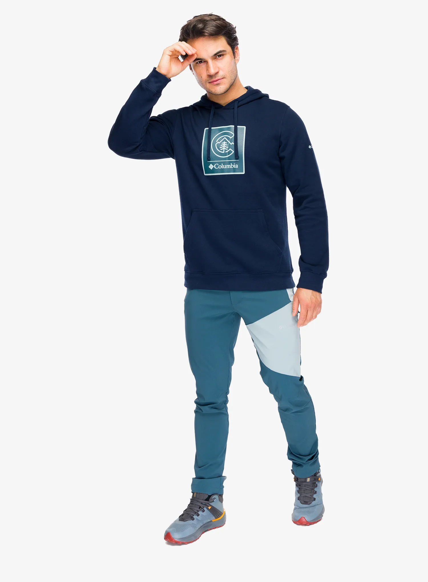Dukserica Columbia Trek Graphic Hoodie - collegiate navy/linework