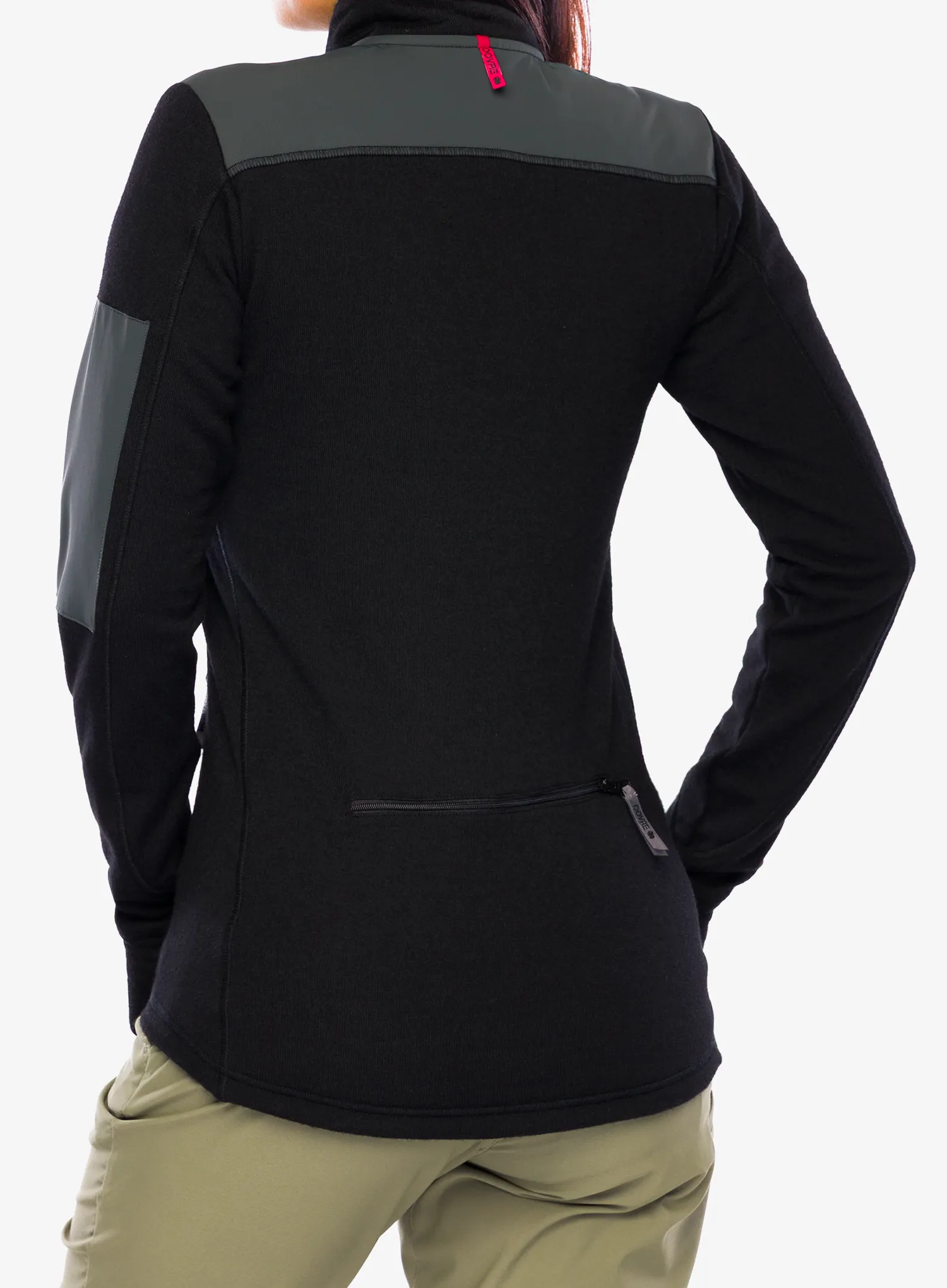 Ženska dukserica bez kapuljače Dovre Outlayer Fleece Wool Zip - black