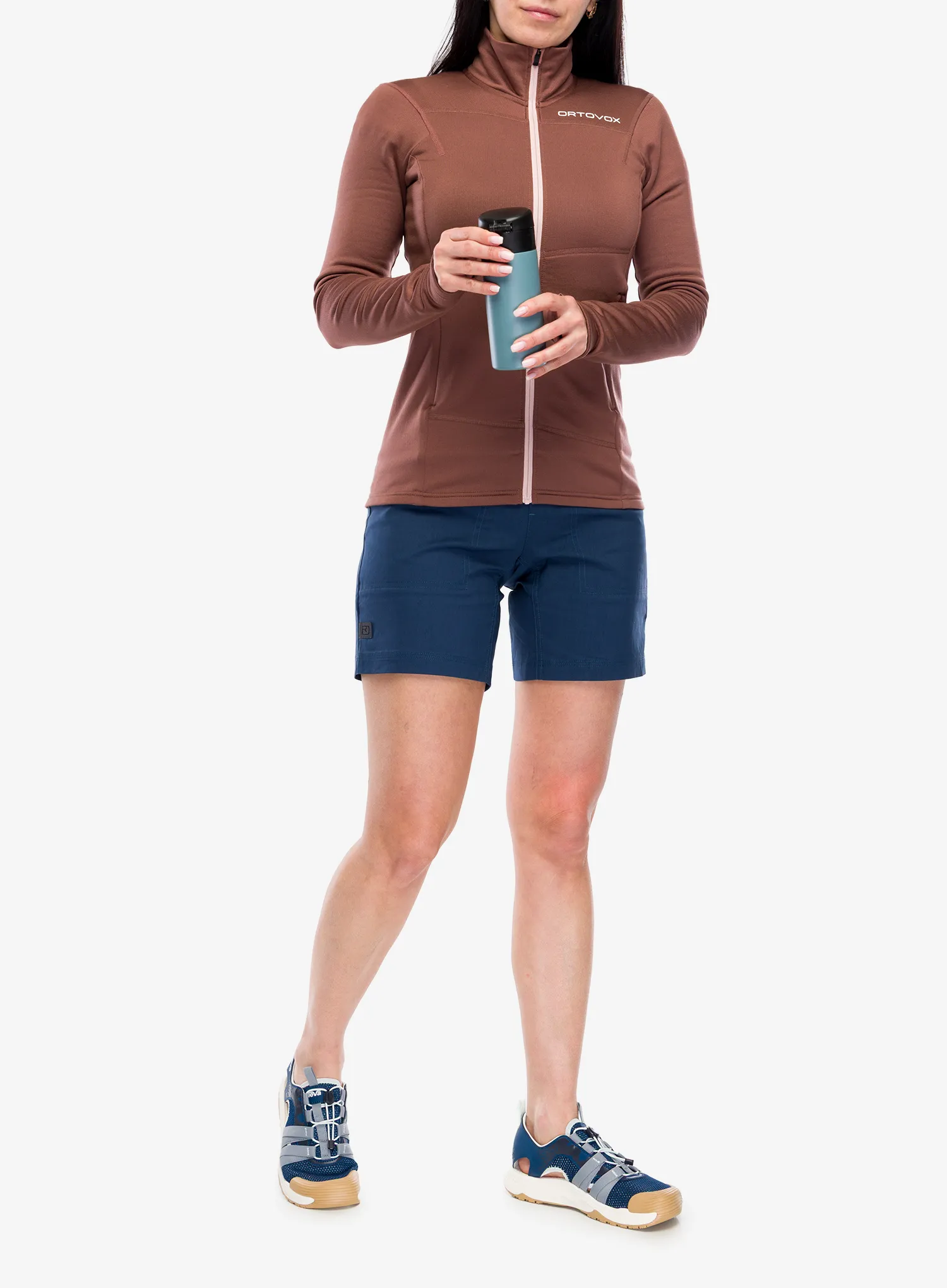 Ženska dukserica bez kapuljače Ortovox Fleece Light Jacket - chestnut