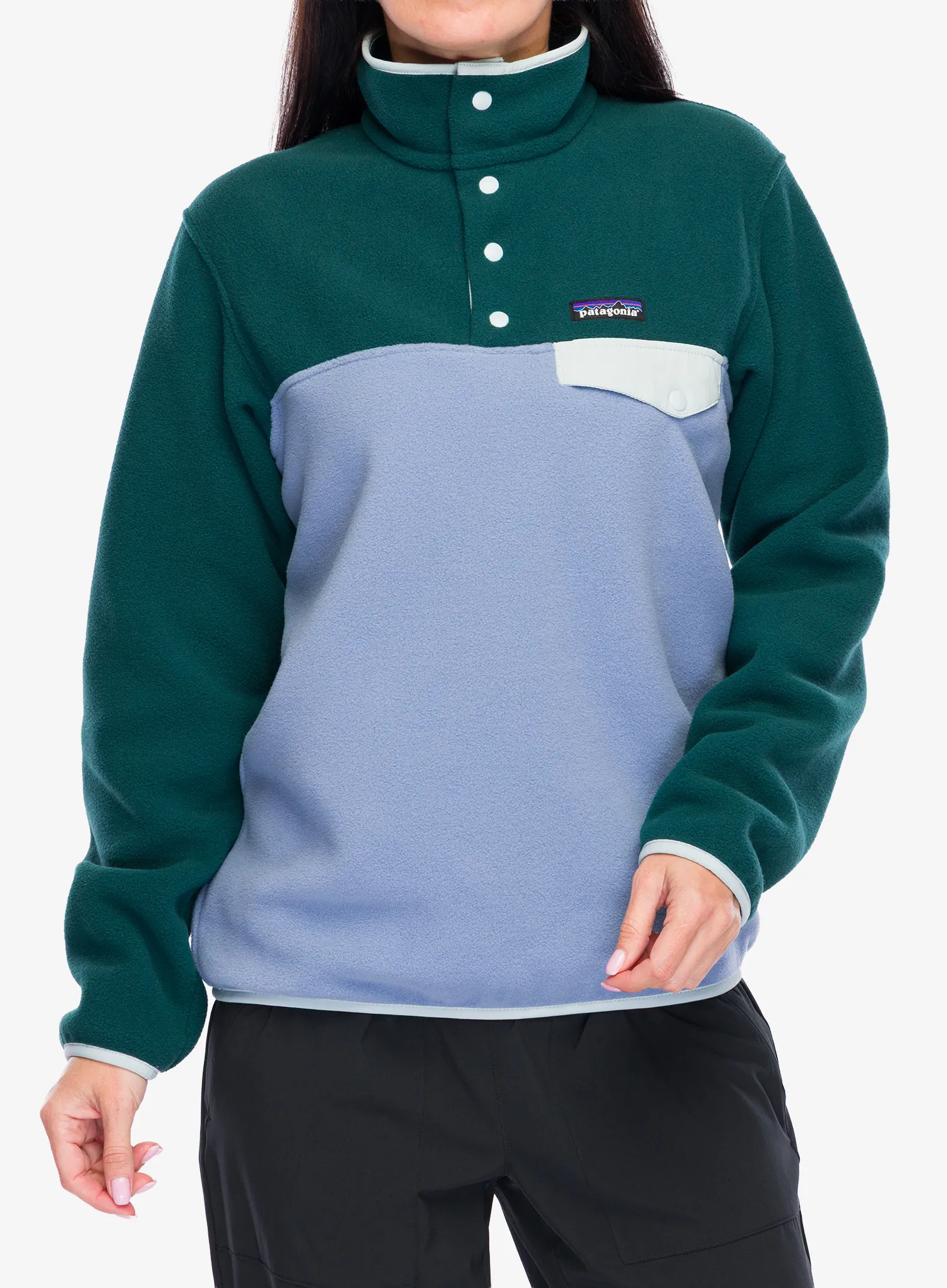 Ženska dukserica bez kapuljače Patagonia Lightweight Synch Snap-T Pullover - barnacle blue