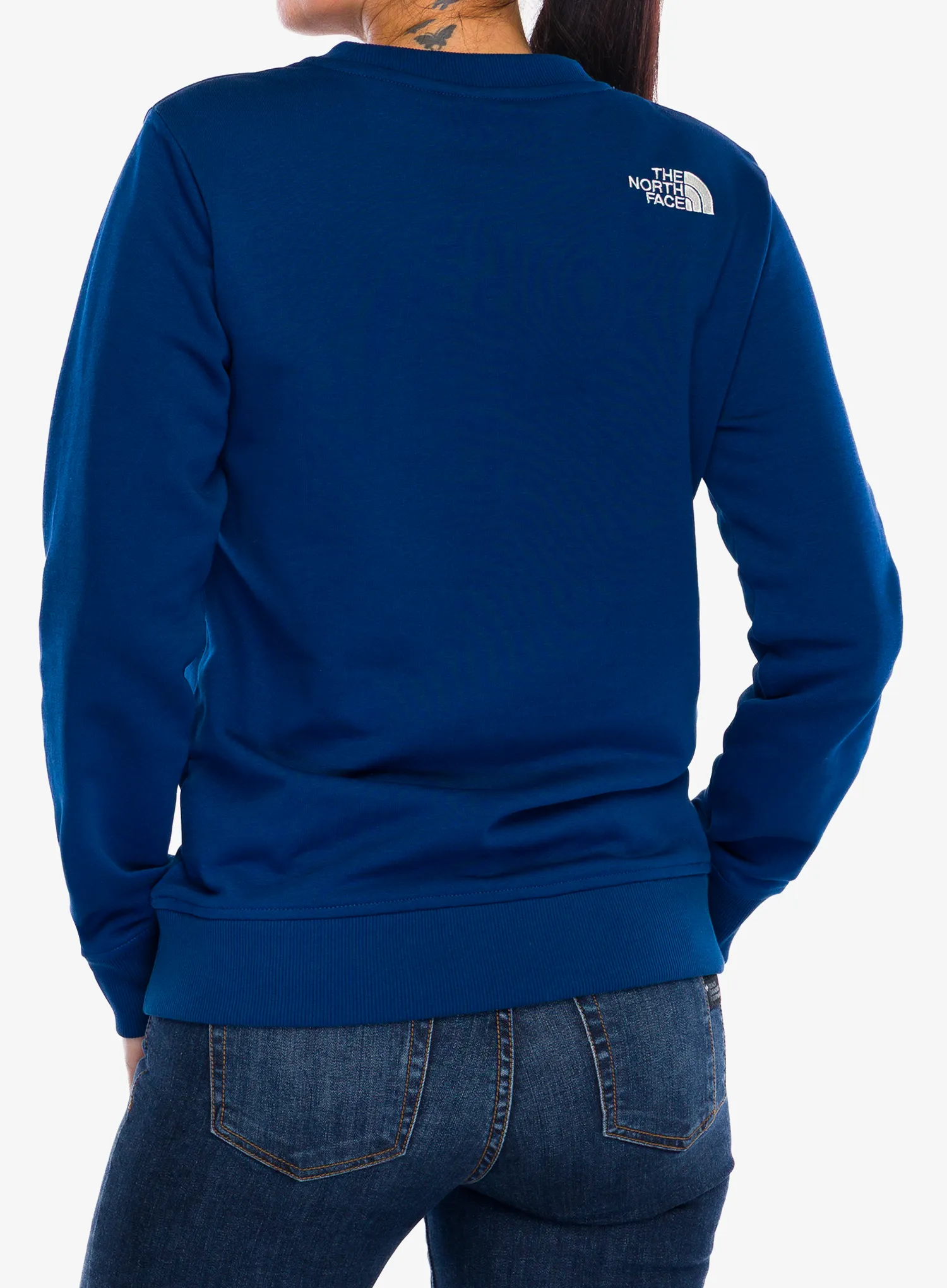 Ženska dukserica bez kapuljače The North Face Drew Peak Light Crew - estate blue/white dune