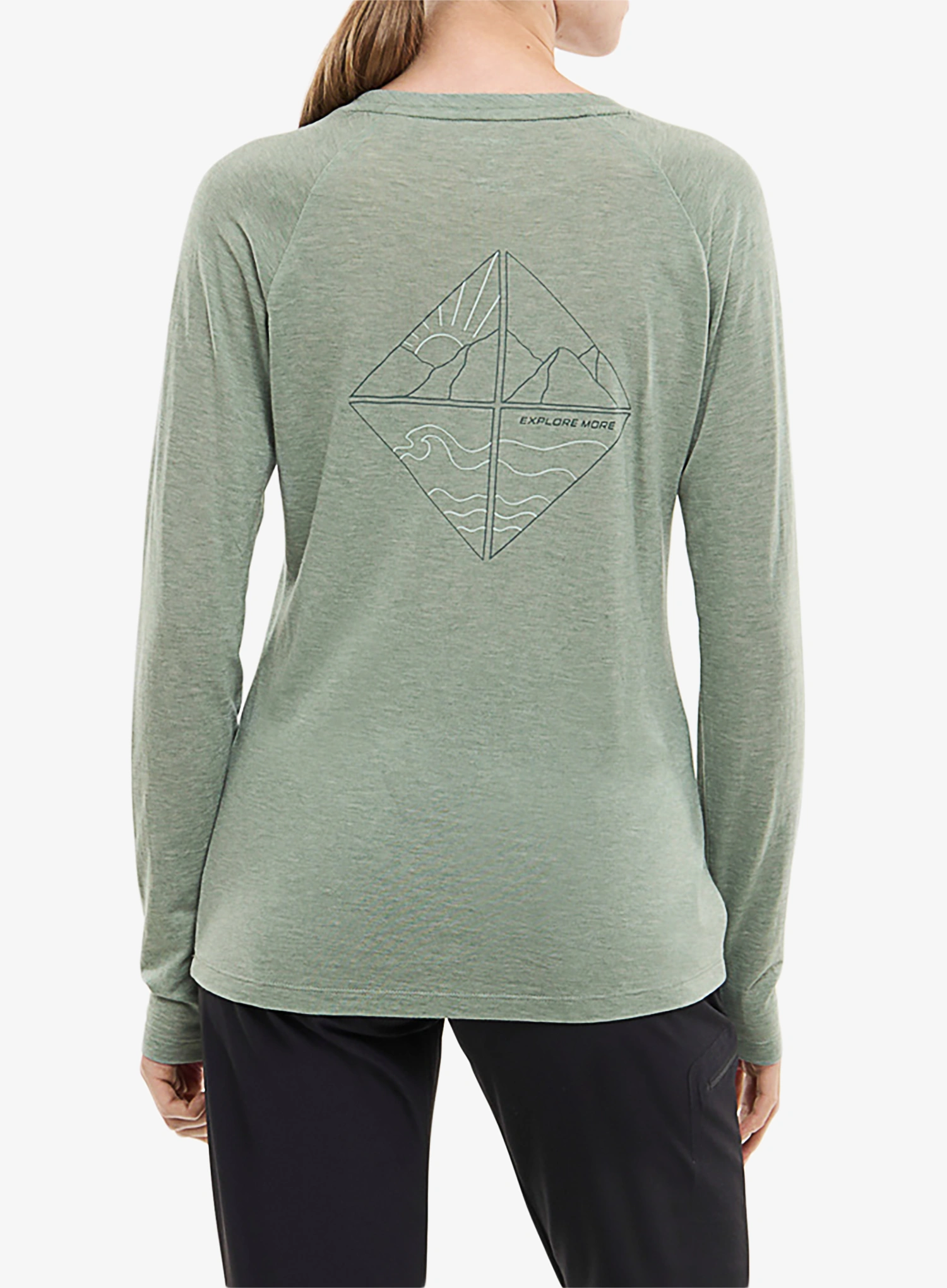 Ženska dukserica bez kapuljače Viking Longsleeve Andali - green