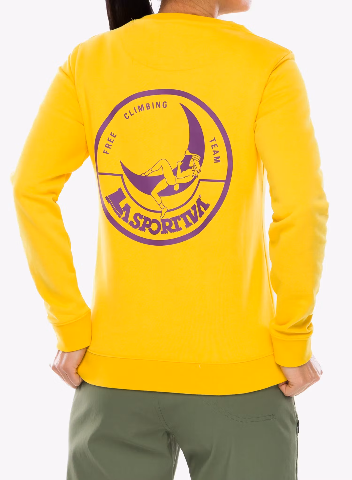 Ženska dukserica La Sportiva Climbing on the Moon Sweatshirt - yellow/violet