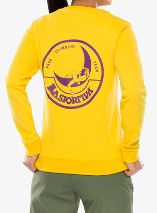 Ženska dukserica La Sportiva Climbing on the Moon Sweatshirt - yellow/violet