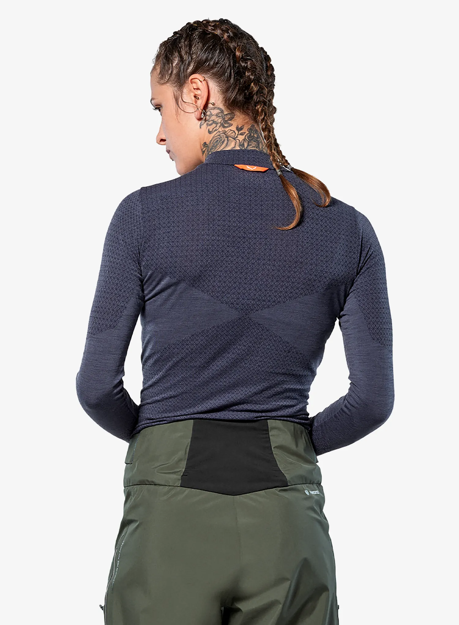 Ženska dukserica Salewa Zebru Responsive 1/2 Zip Tee - dark denim
