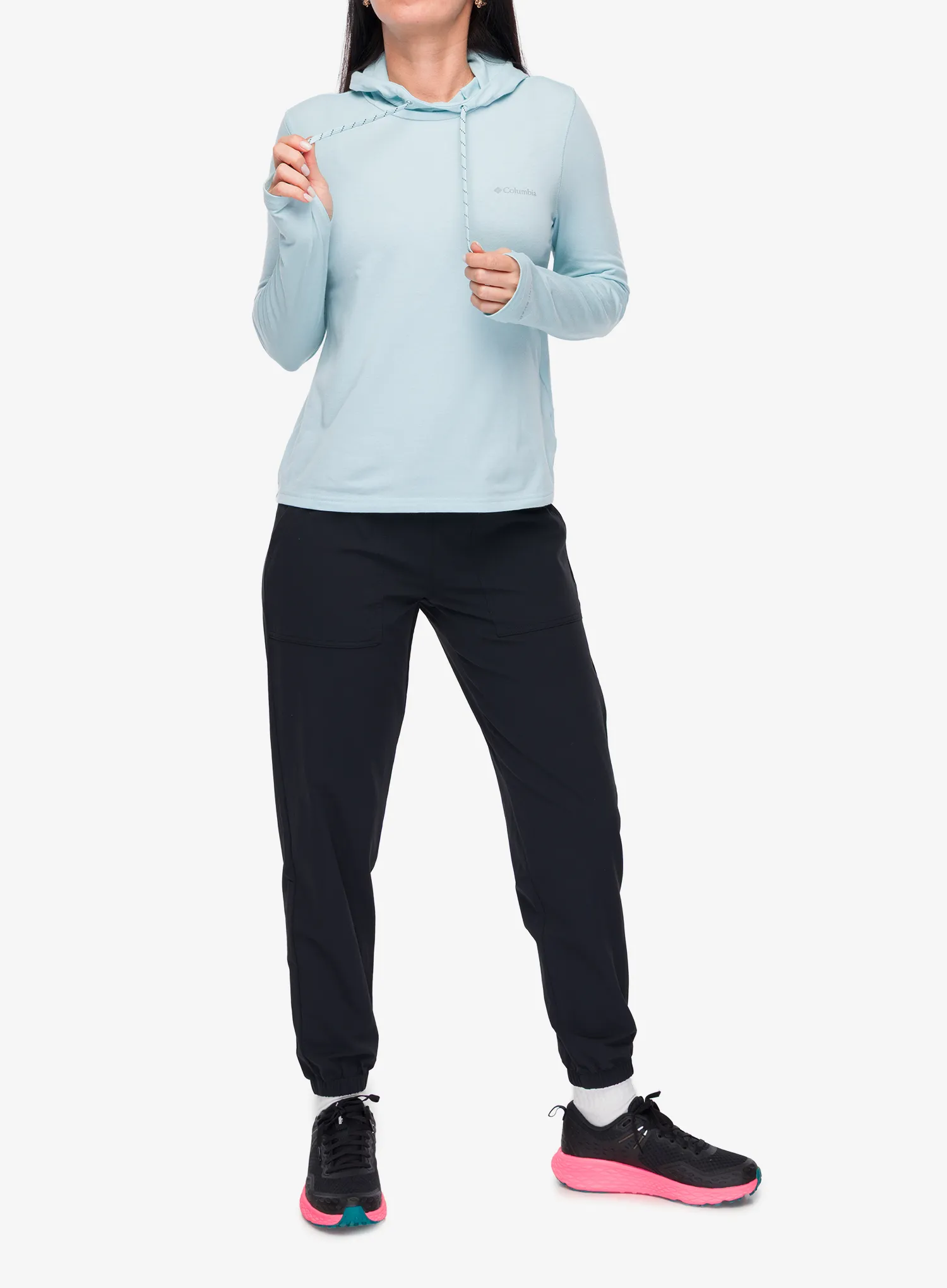 Ženska dukserica s kapuljačom Columbia EU Sun Trek LS Hoodie - marine light