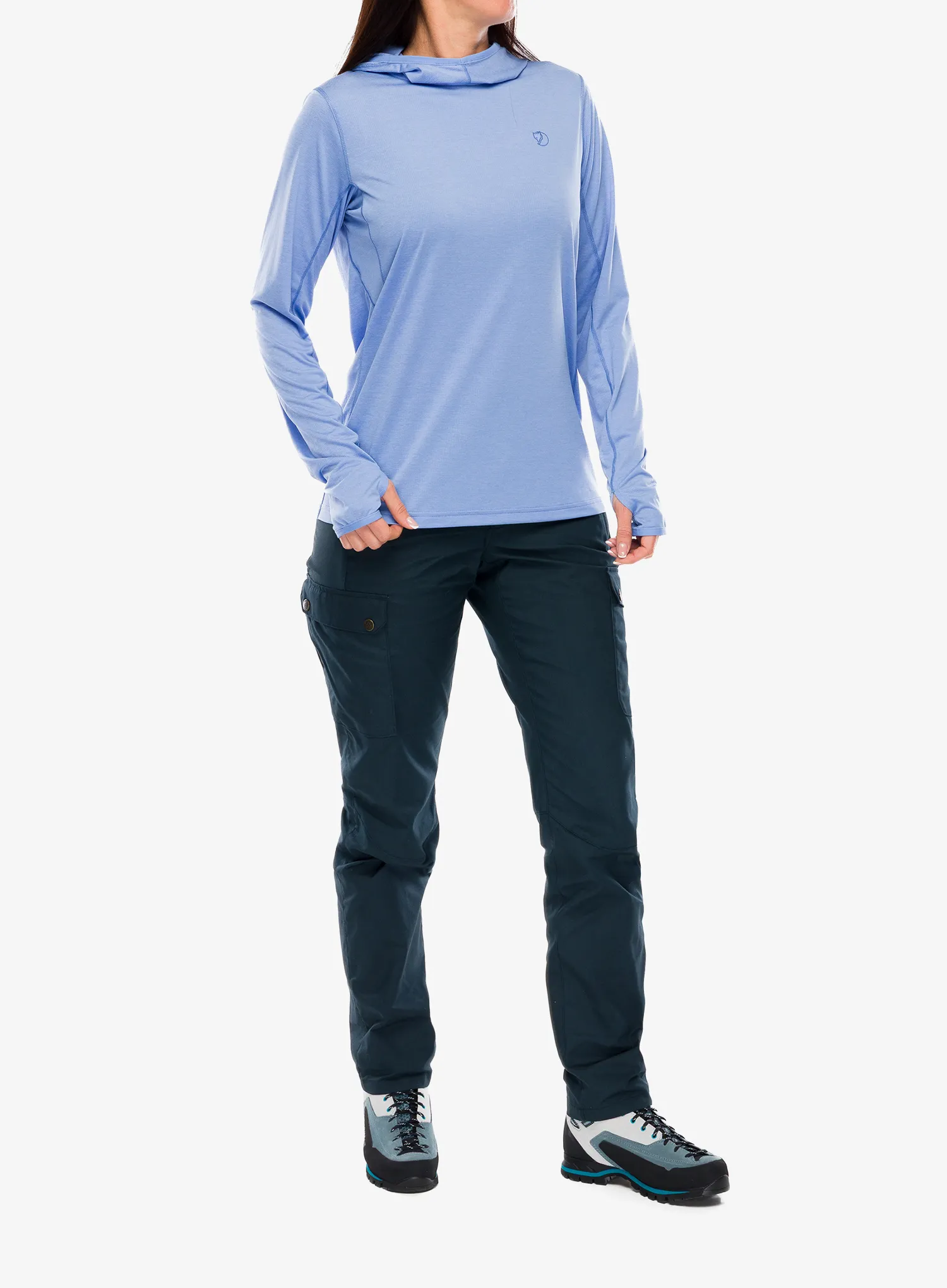 Ženska dukserica s kapuljačom Fjallraven Abisko Sun-hoodie - ultramarine