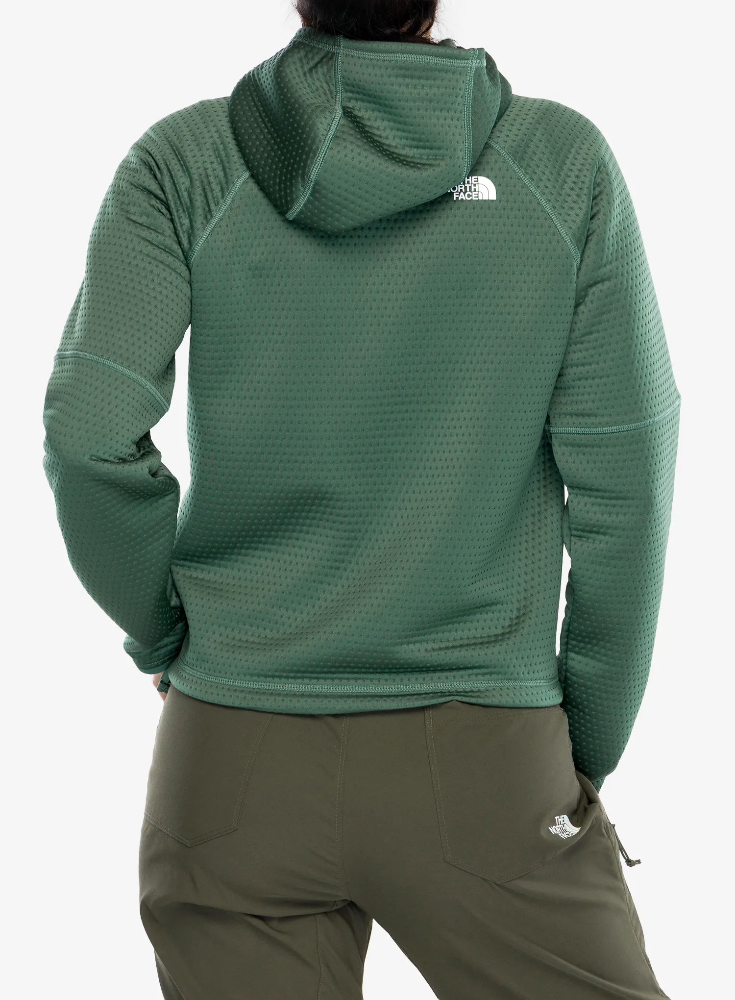 Ženska dukserica s kapuljačom The North Face Dotknit Thermal FZ Hoodie - duck green
