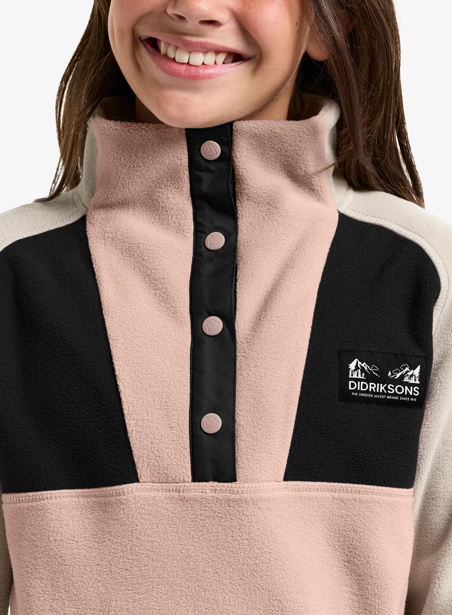 Dukserica za djevojčice Didriksons Yokto 1/2 Btn 2 - vintage pink