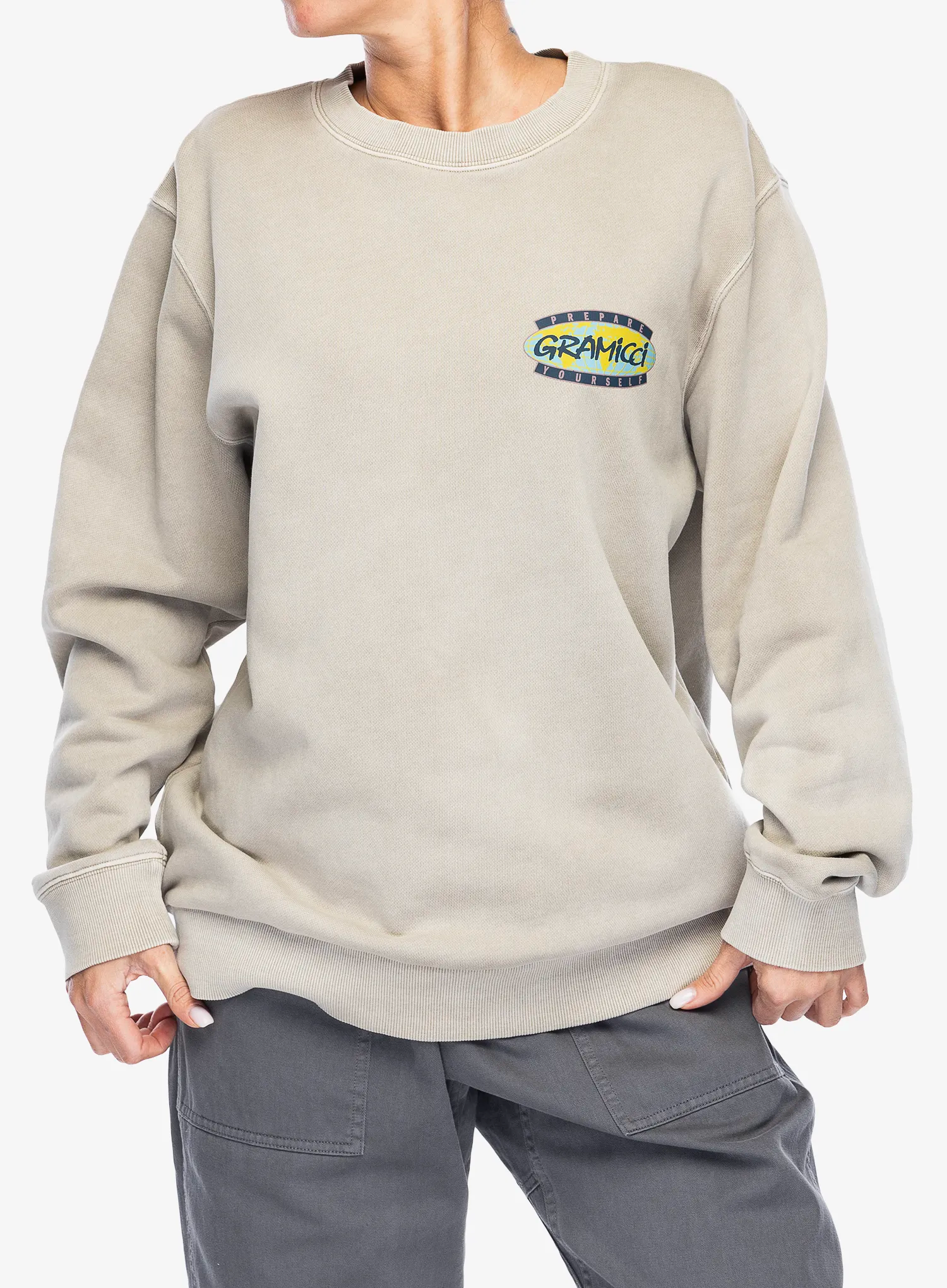 Dukserica Gramicci Prepare Yourself Sweatshirt - pigment oat