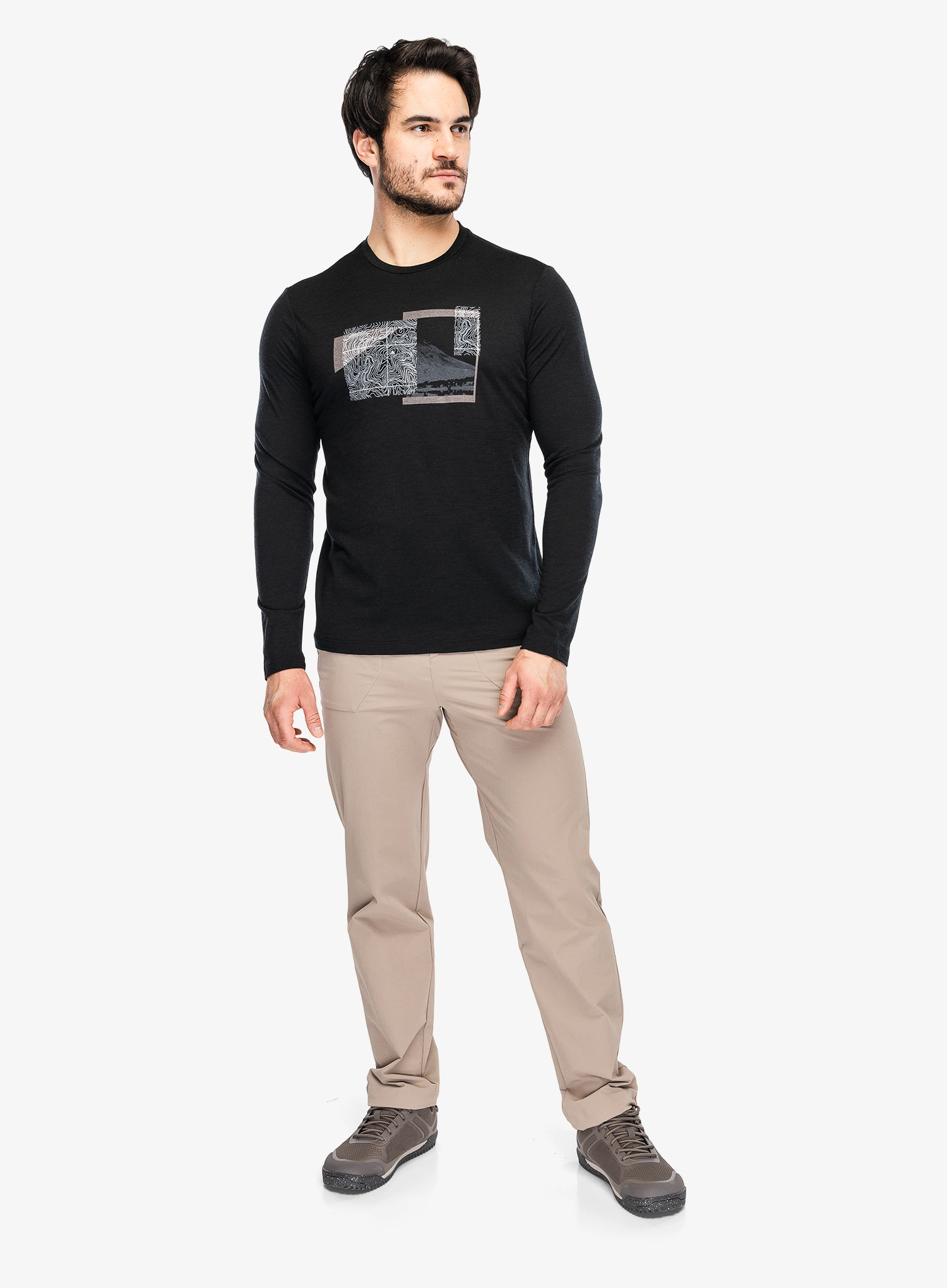Dukserica Icebreaker Merino 150 Tech Lite LS Tee Peak Bal - black
