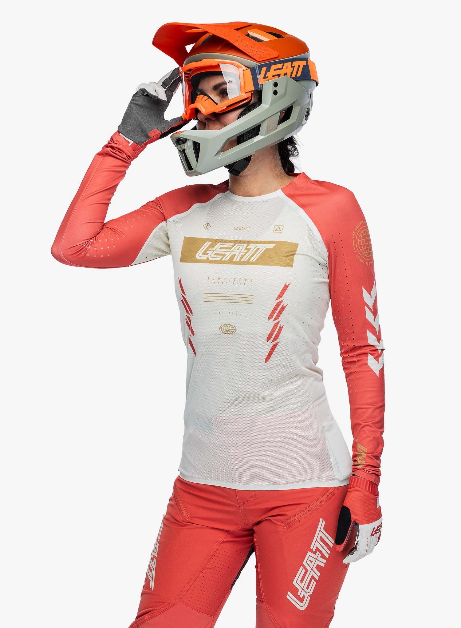 Ženska biciklistička dukserica Leatt MTB 5.0 Gravity Jersey - race red