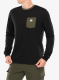 Dukserica Patagonia L/S Shop Sticker Pocket Responsibili-Tee - black/basin green