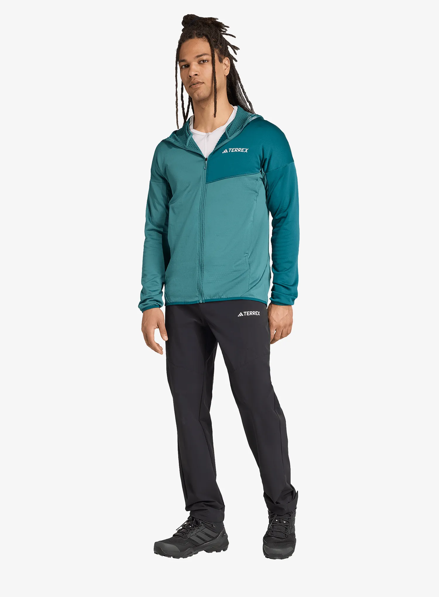 Dukserica od flisa adidas TERREX Xperior Light Fleece Hooded Jacket - preloved teal/mystery green