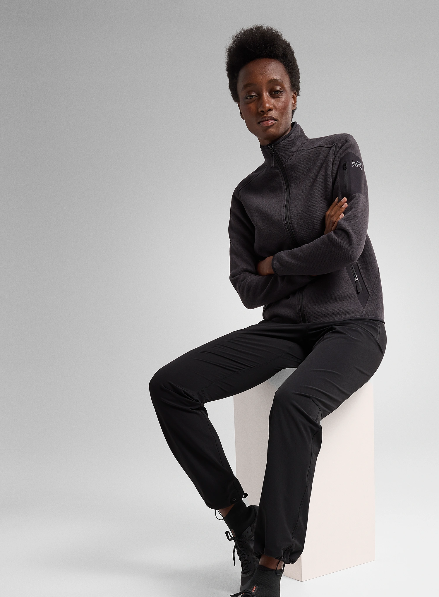 Ženska dukserica od flisa Arcteryx Covert Cardigan - black