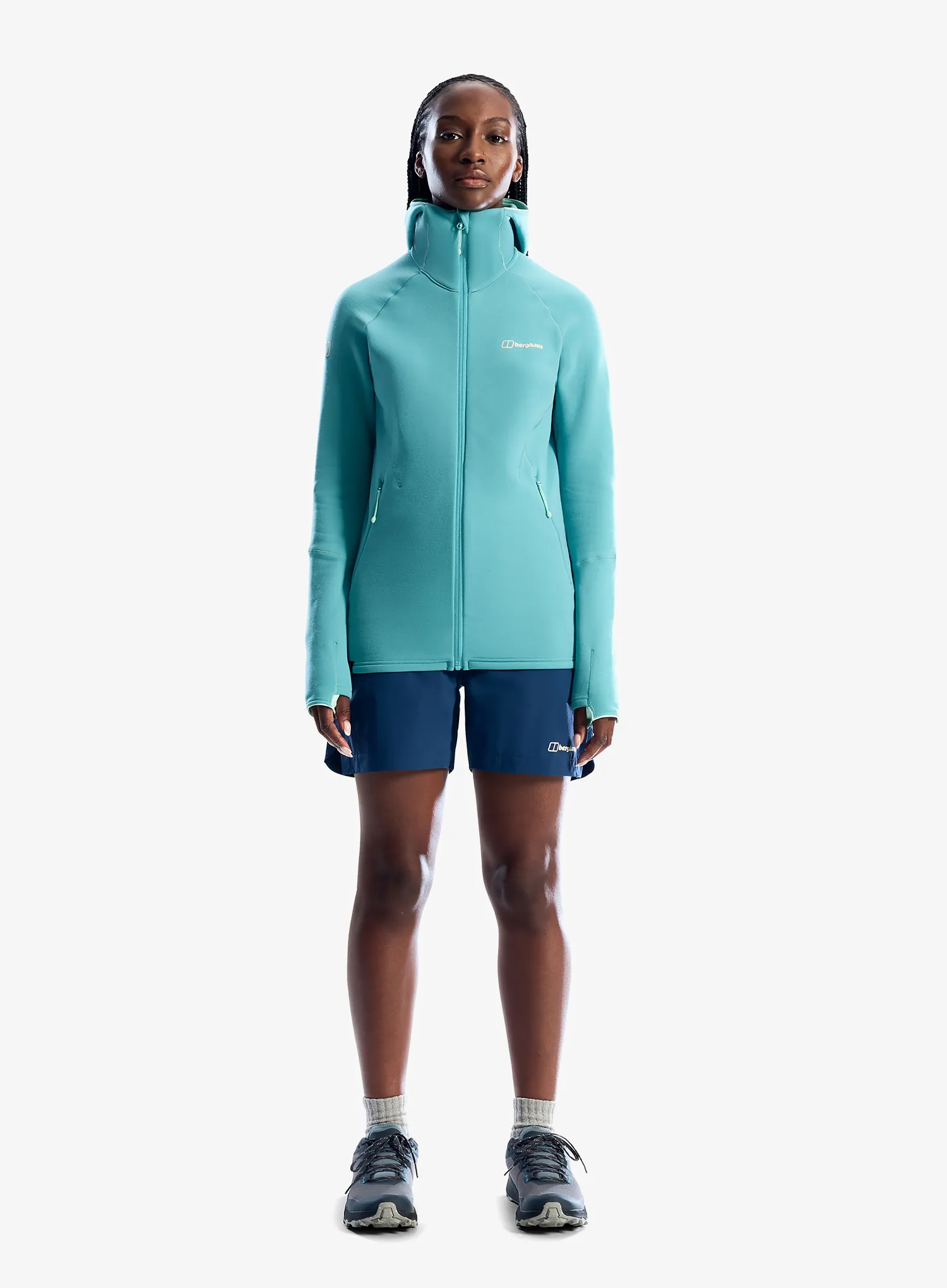 Ženska dukserica od flisa Berghaus Kinetic Powerstretch Hoody Af - calgary blue
