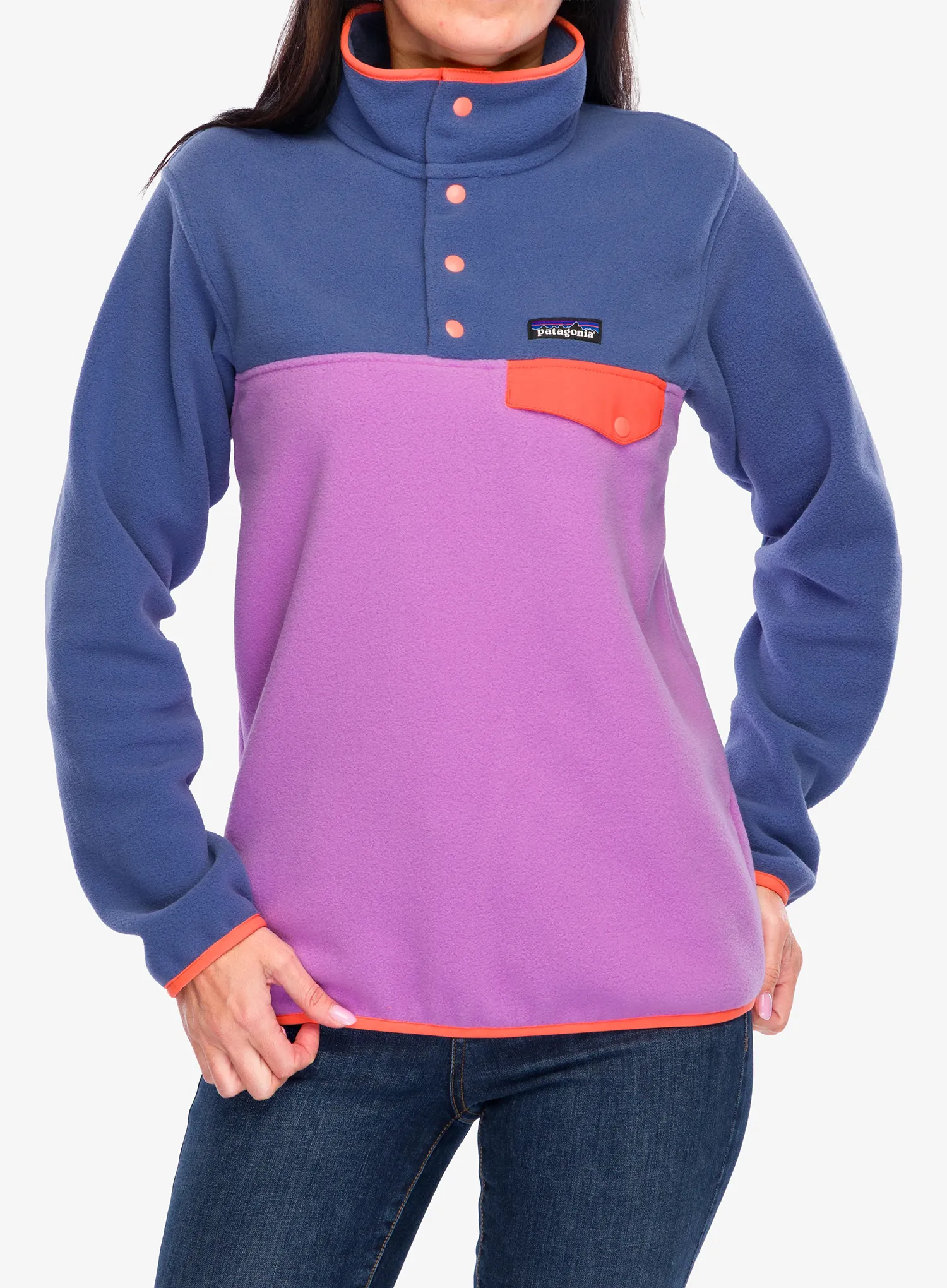 Ženska dukserica od flisa Patagonia Lightweight Synch Snap-T Pullover - brisk purple