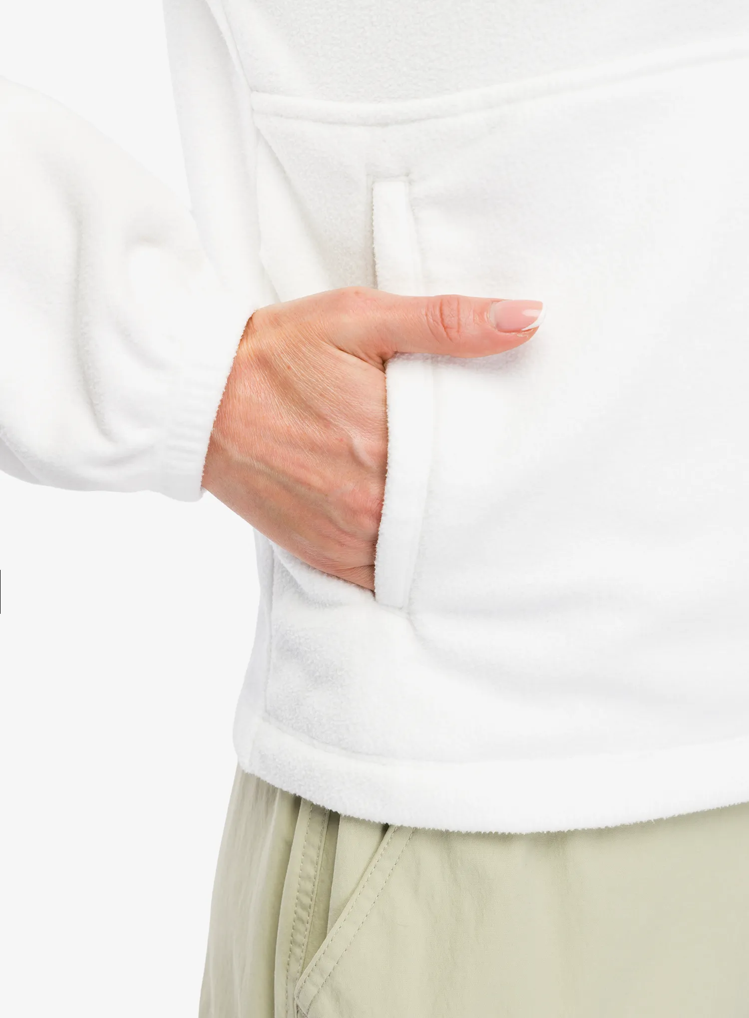 Ženska dukserica od flisa Patagonia Micro D 1/2 Zip Fleece P/O - birch white