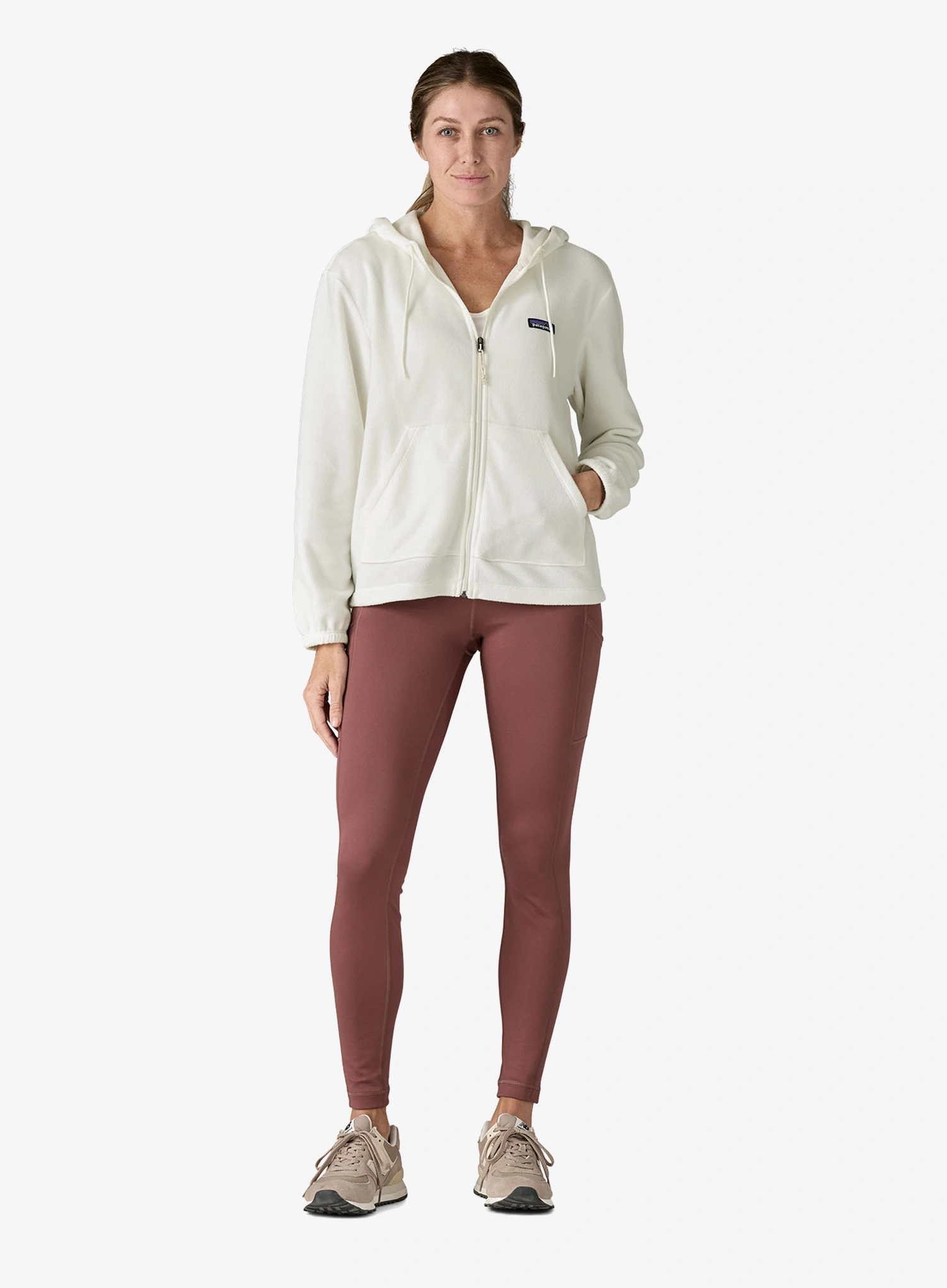 Ženska dukserica od flisa Patagonia Micro D Fleece Hoody - birch white