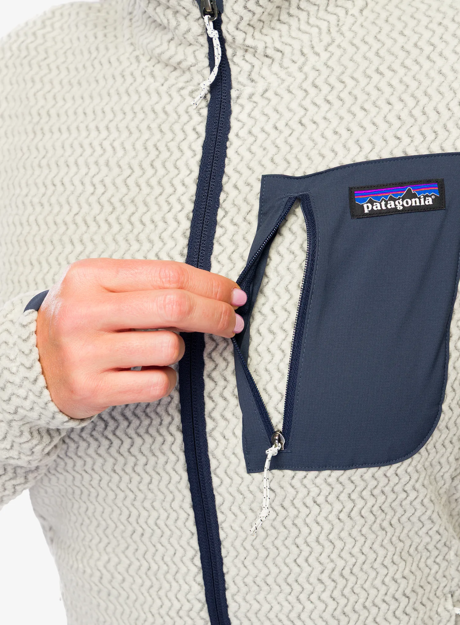 Ženska dukserica od flisa Patagonia R1 Air Jacket - wool white