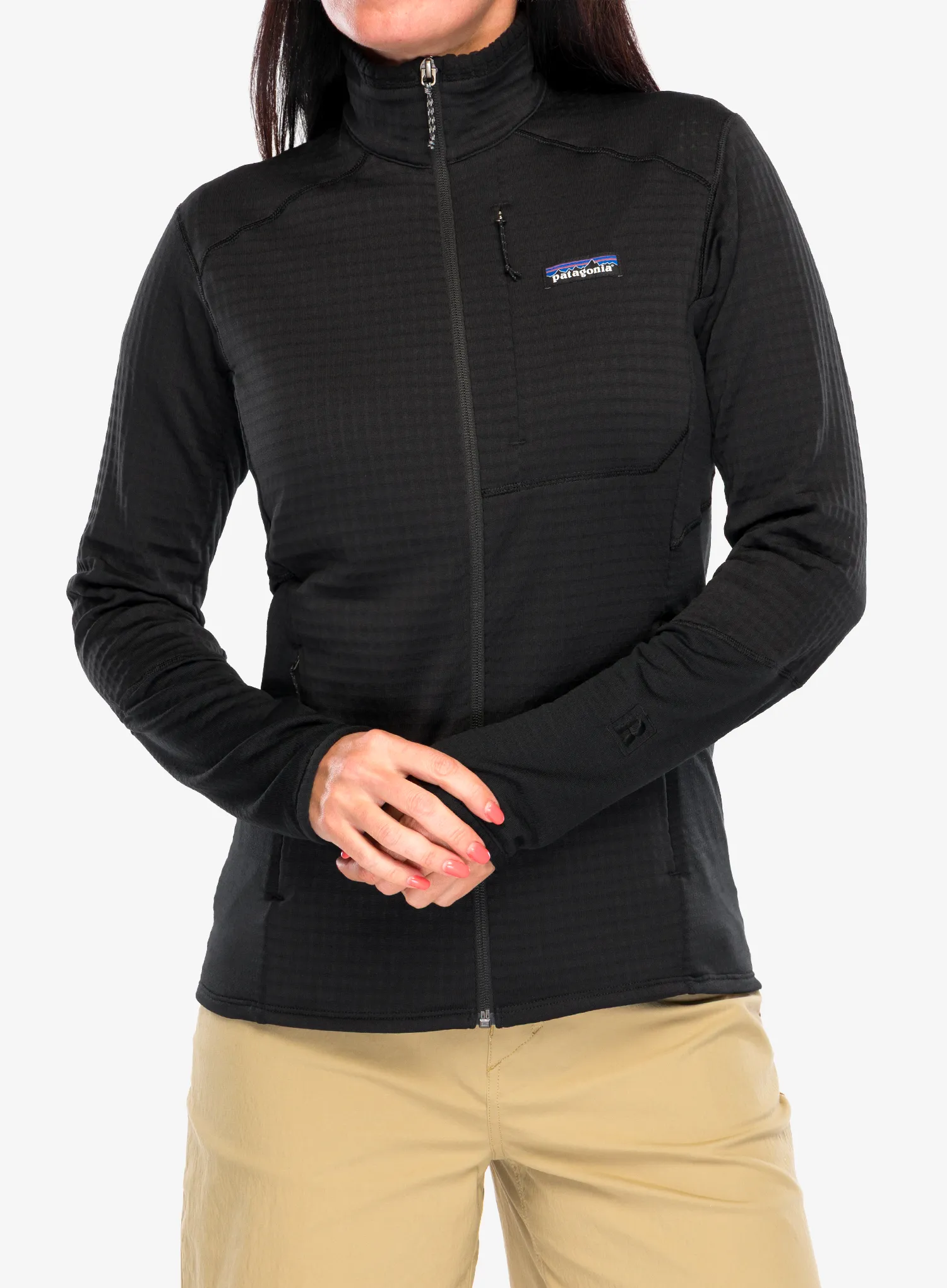 Ženska dukserica od flisa Patagonia R1 Hybrid Jacket - black