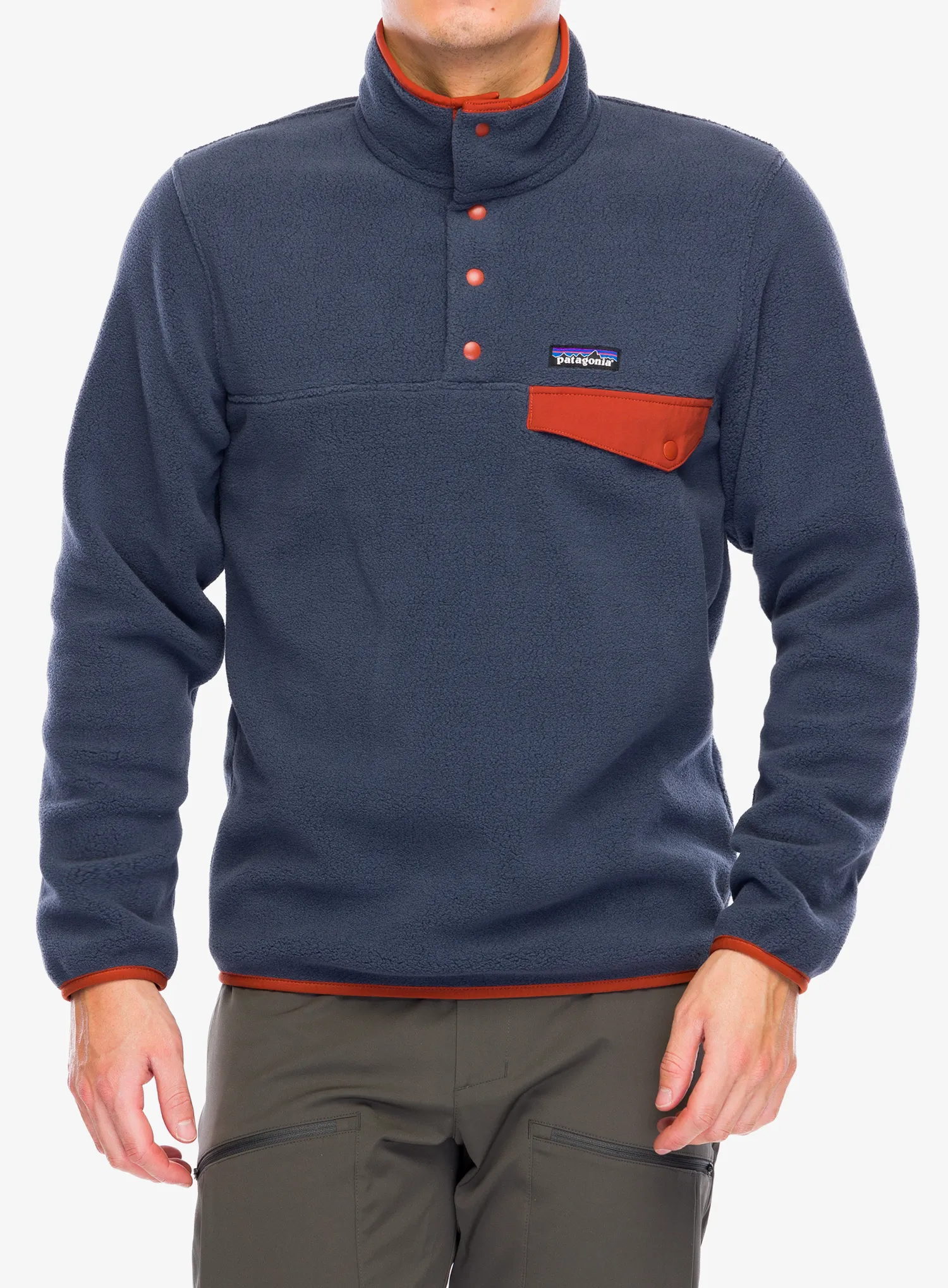 Dukserica od flisa Patagonia Lightweight Synch Snap-T Pullover - smolder blue/burnished red