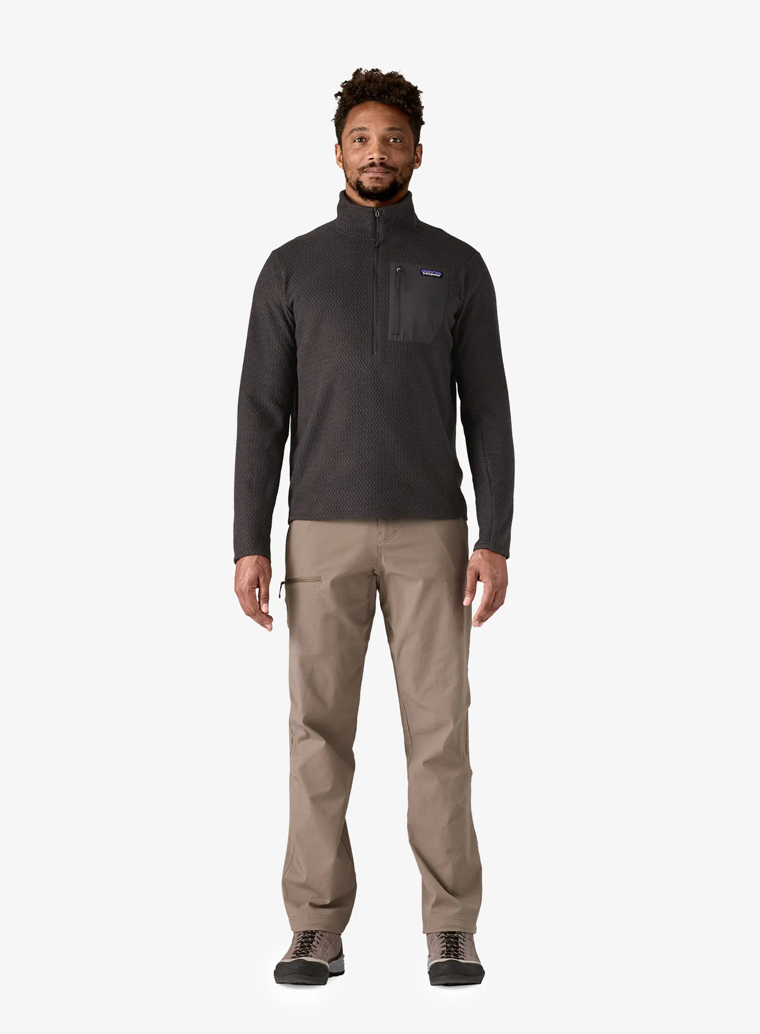 Dukserica od flisa Patagonia R1 Air Zip Neck - black