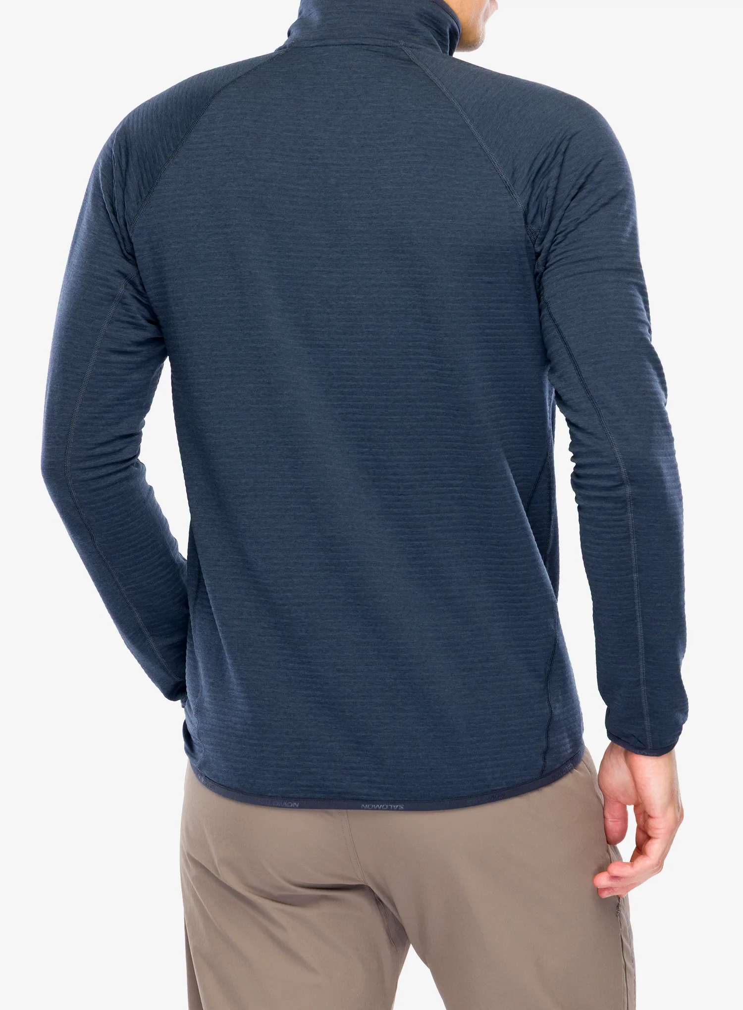 Dukserica od flisa Salomon Essential Lightwarm HZ - blue nights/blue