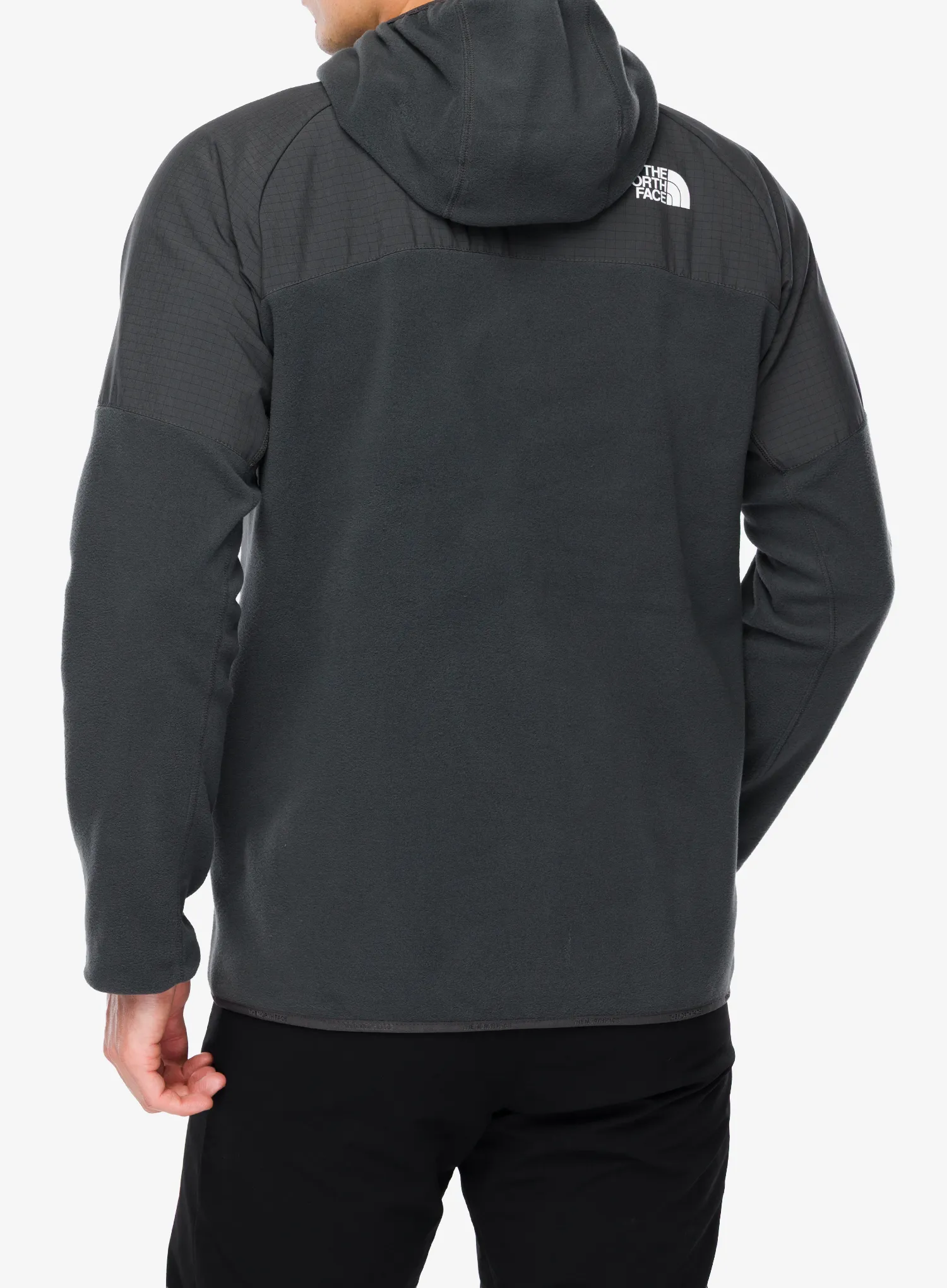 Dukserica od flisa s kapuljačom The North Face Glacier Heavyweight Full Zip HD - asphalt grey/tnf black