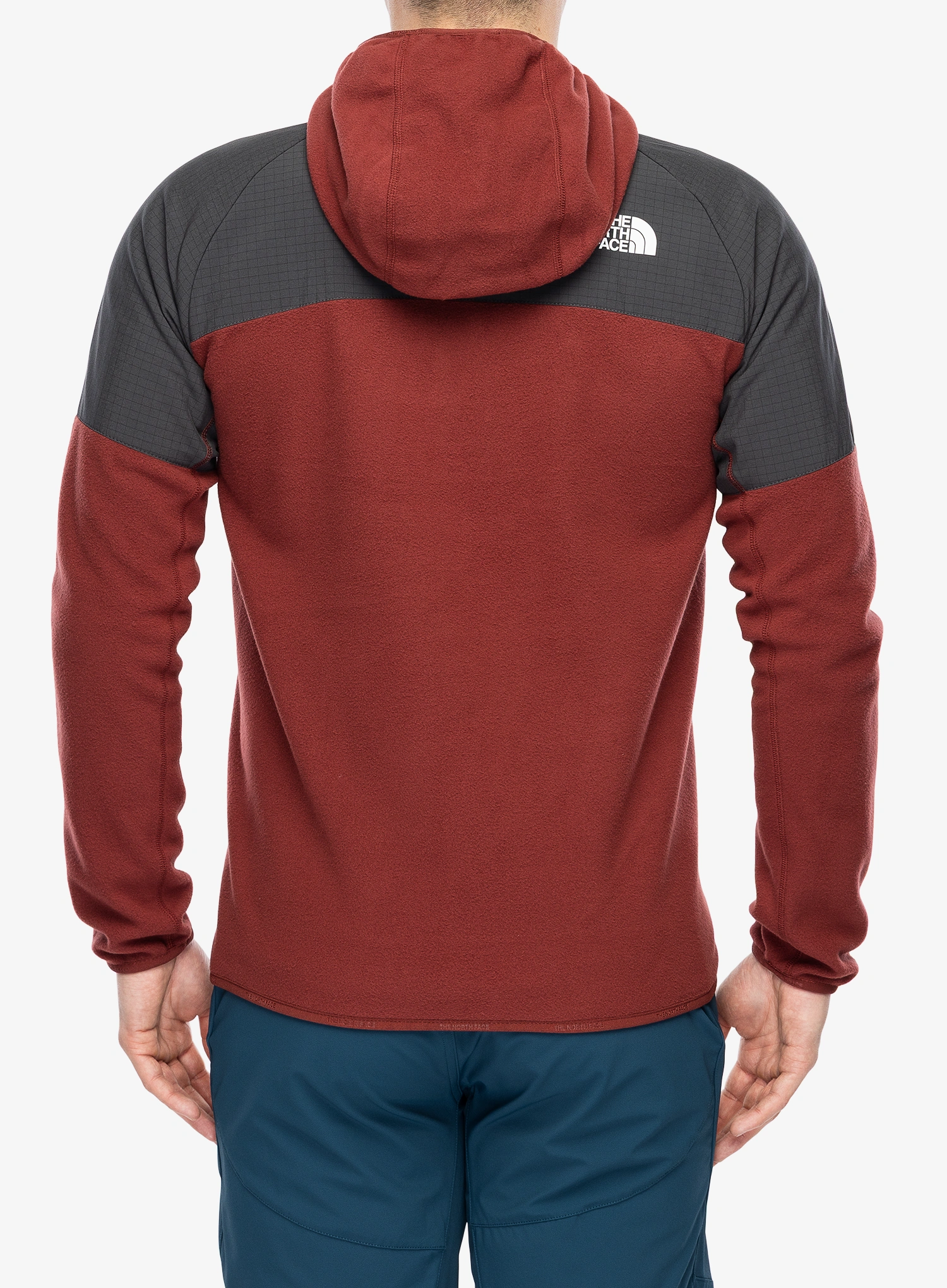Dukserica od flisa s kapuljačom The North Face Glacier Heavyweight Full Zip HD - sumac/asphalt grey