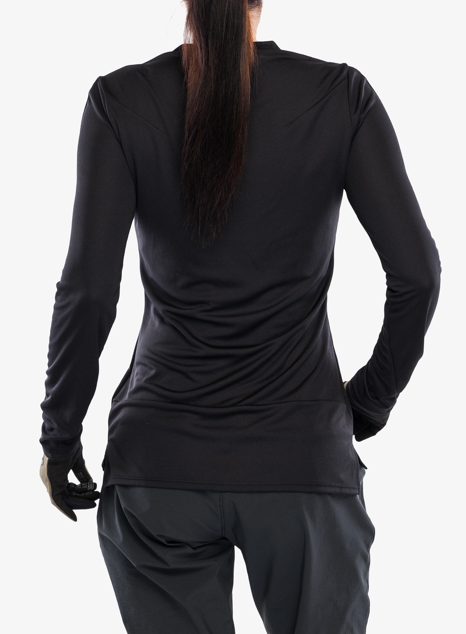 Ženska biciklistička dukserica Fox Ranger LS Jersey Fox Head - black/black