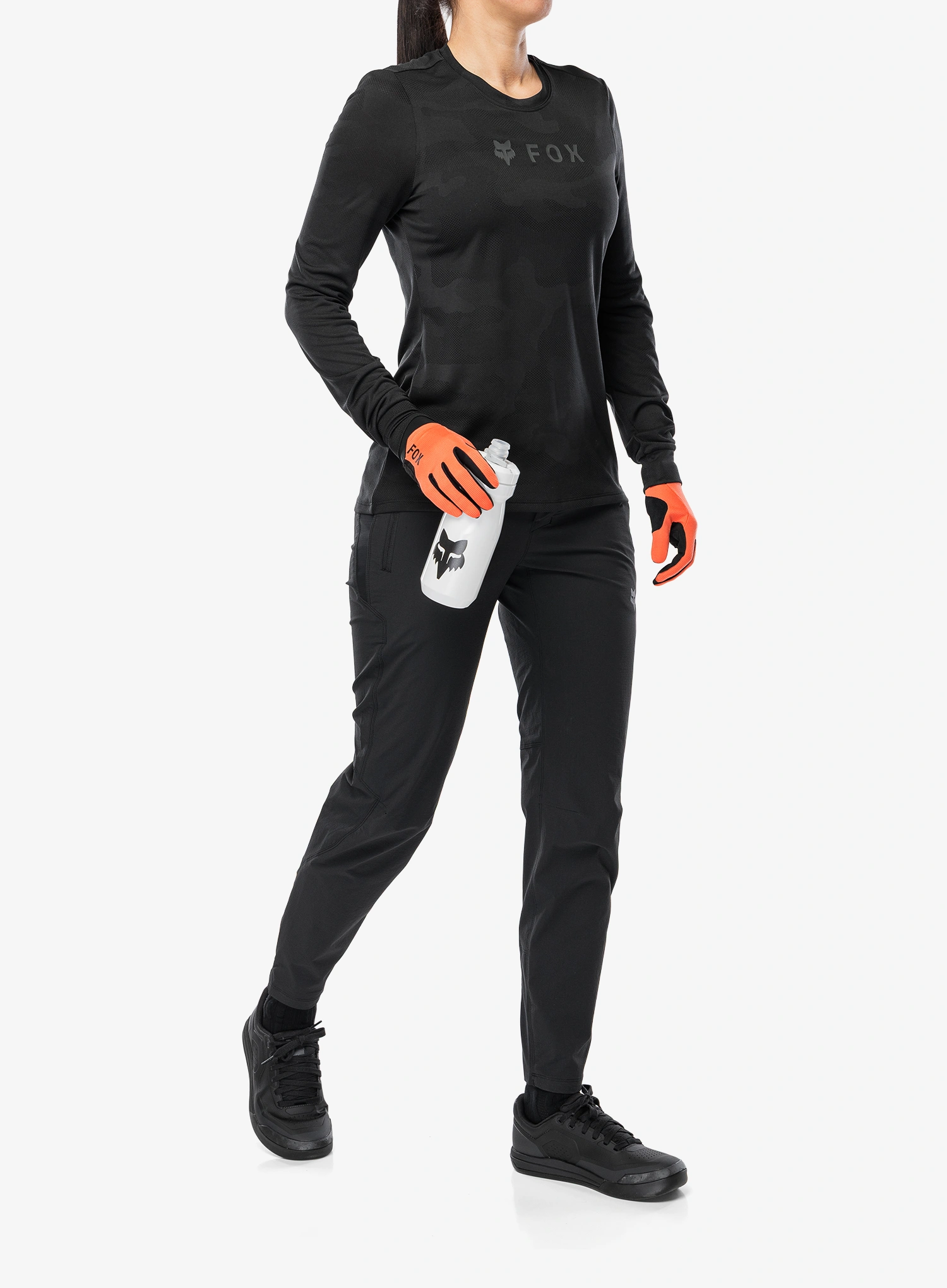 Ženska biciklistička dukserica Fox Ranger Tru Dri LS Jersey - black