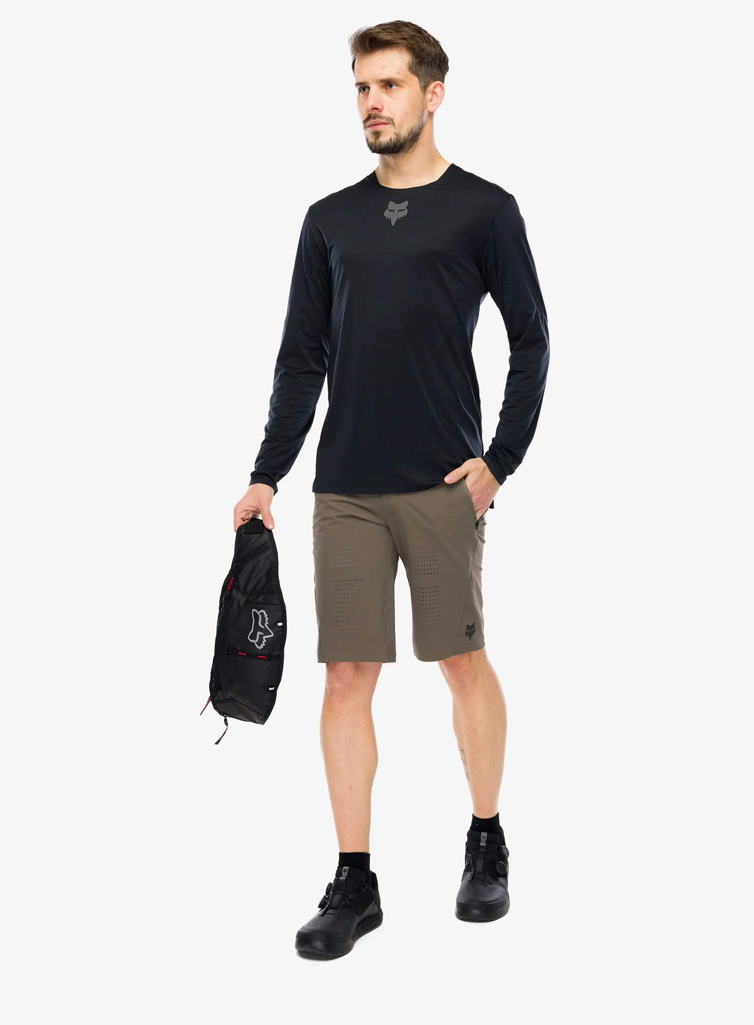 Biciklistička dukserica Fox Flexair LS Jersey - black